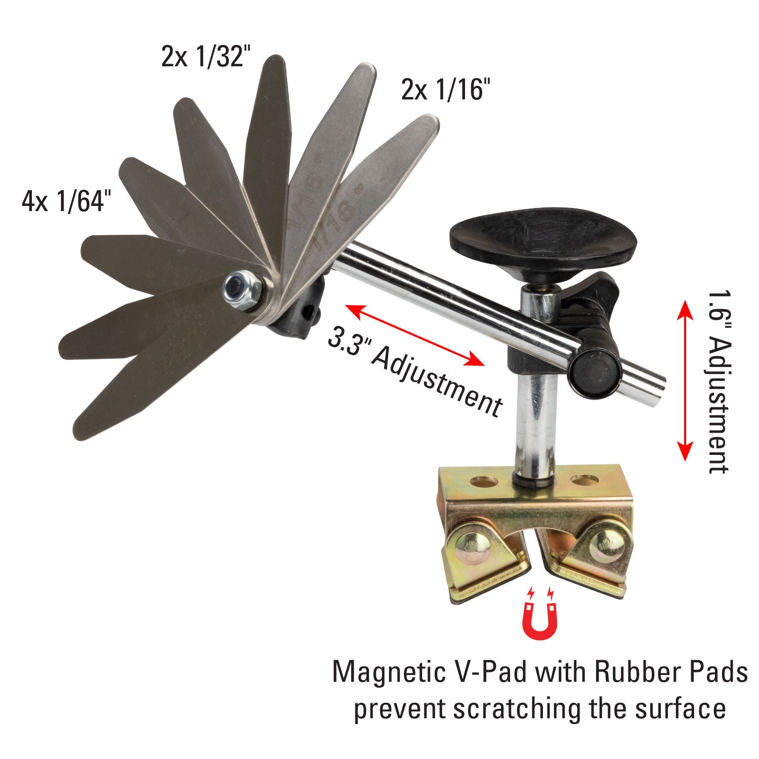 Calibre de soldadura magnético