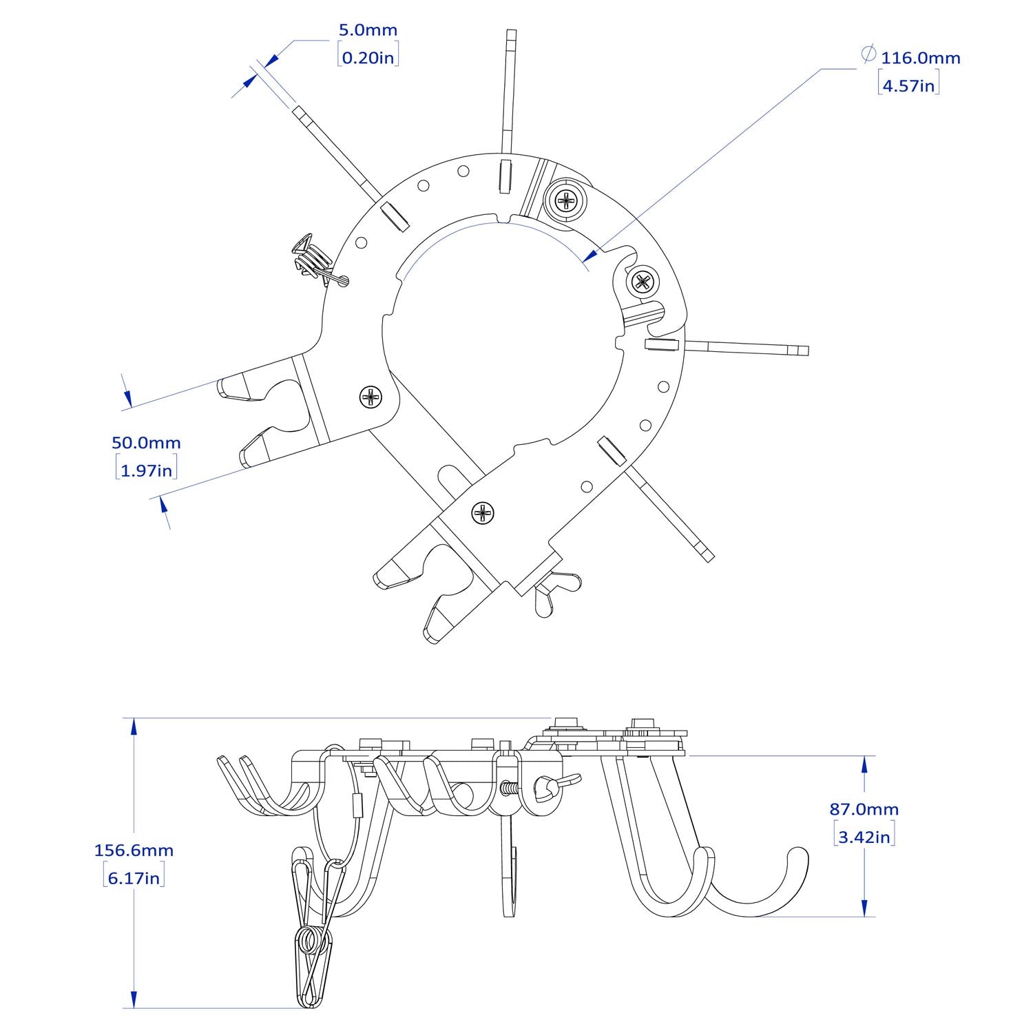 Gas Cylinder Storage with Hooks