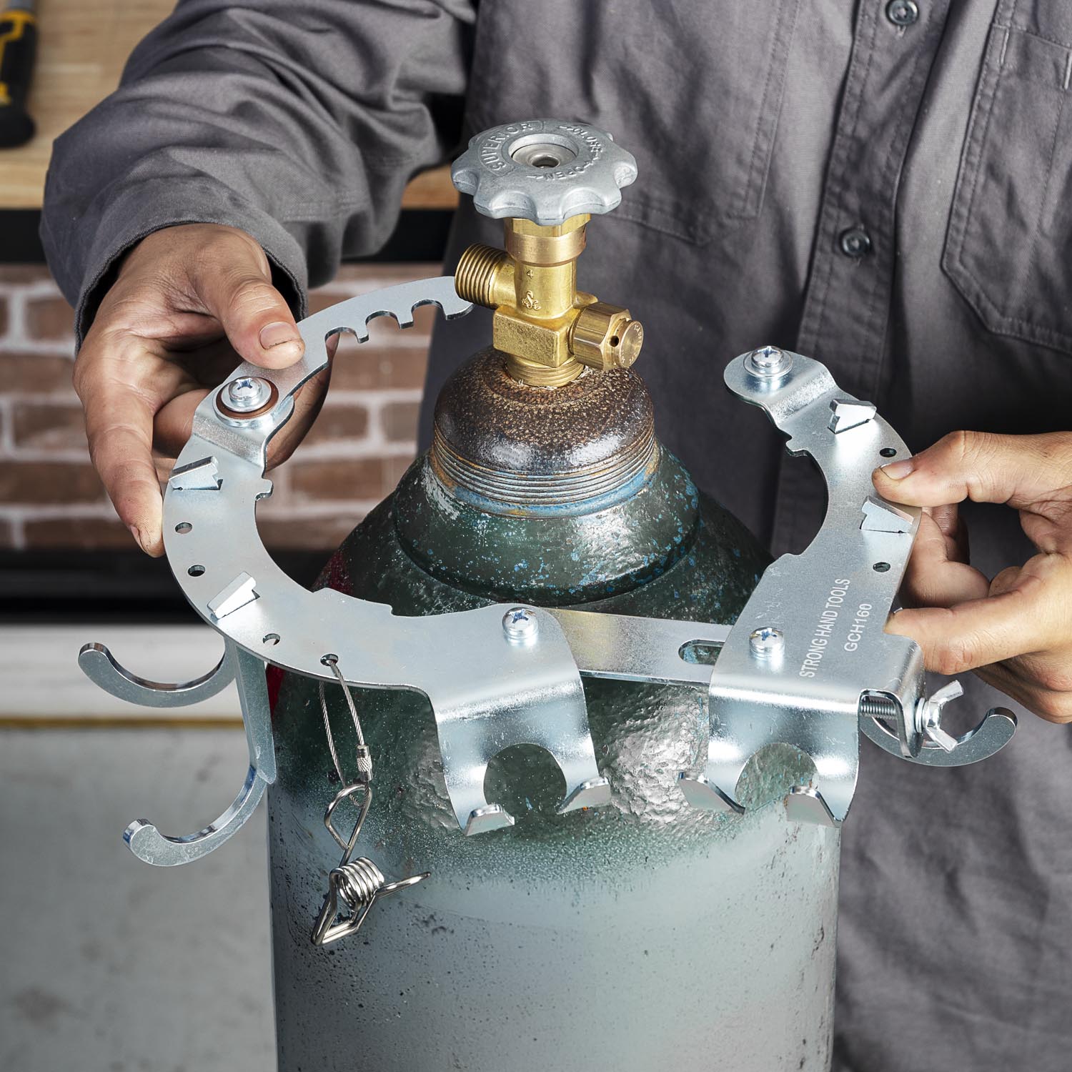 Gas Cylinder Storage with Hooks