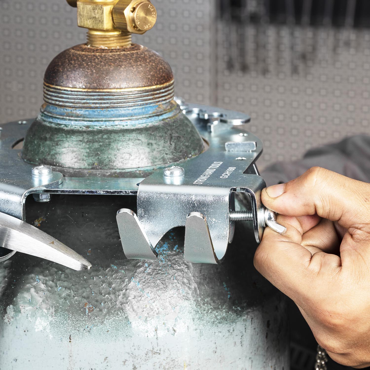 Gas Cylinder Storage with Hooks
