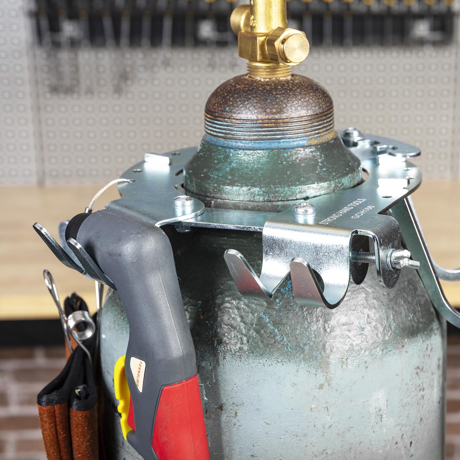 Gas Cylinder Storage with Hooks