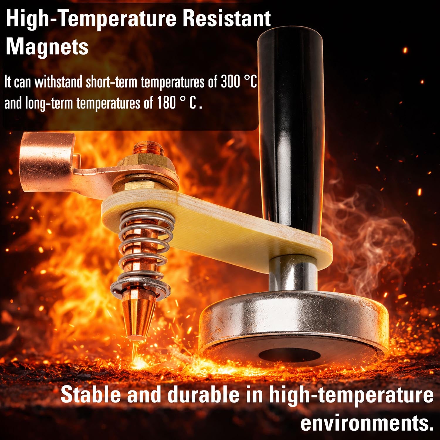 High-Temp Magnetic Spring Ground Clamp