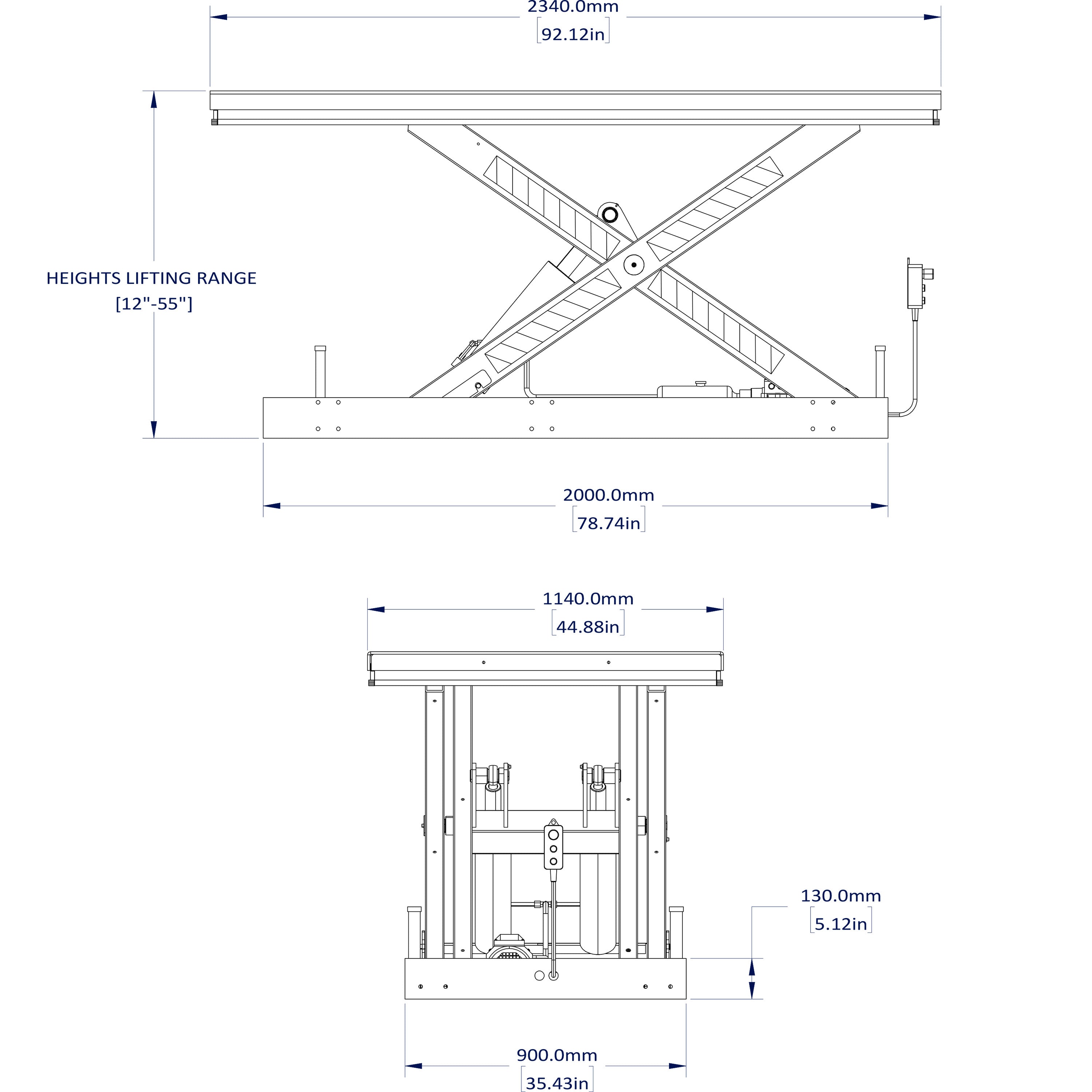 Heavy Duty Electric Hydraulic Scissor Lift, 8,800 lb Capacity