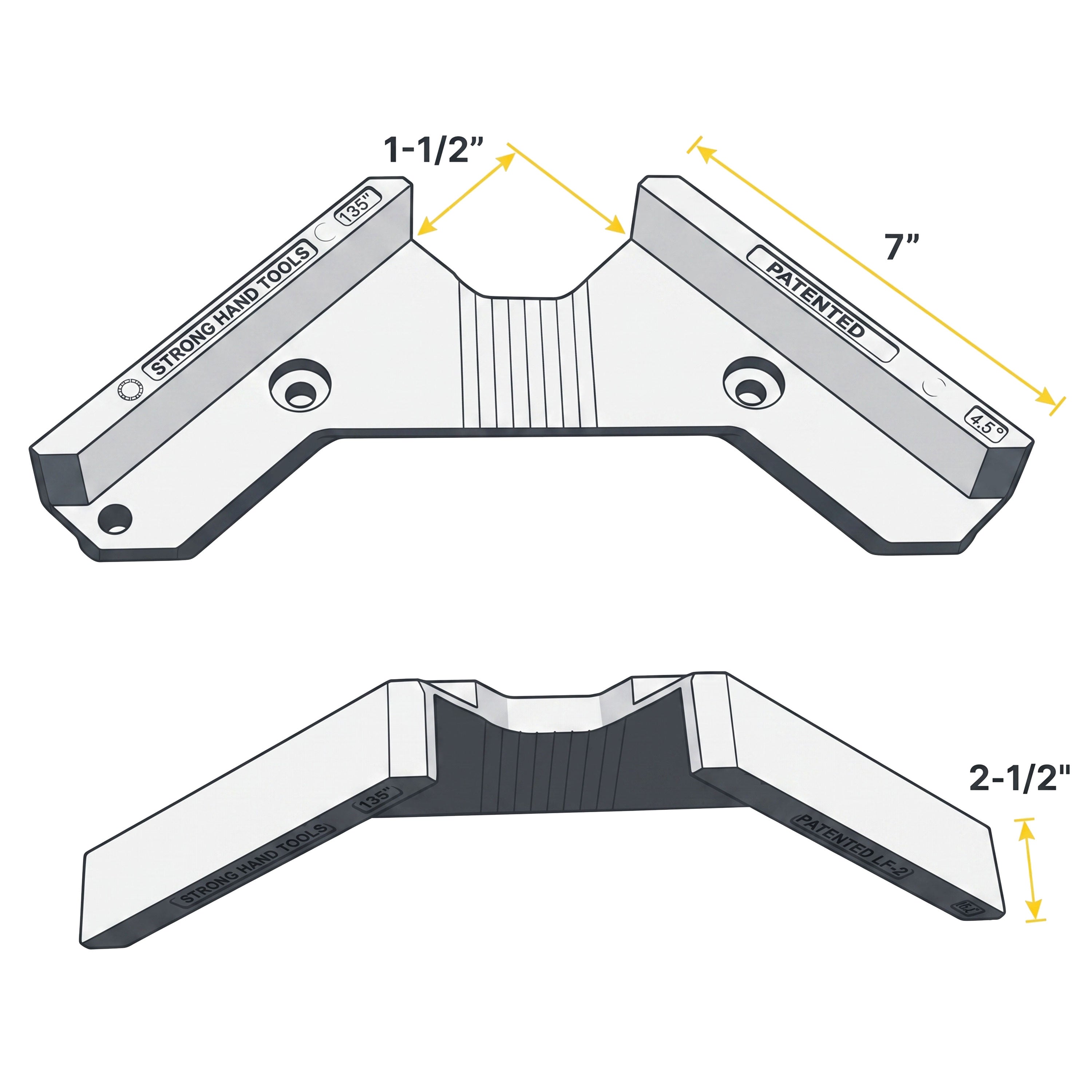 Plantilla Tru-AngL de aluminio de 90°