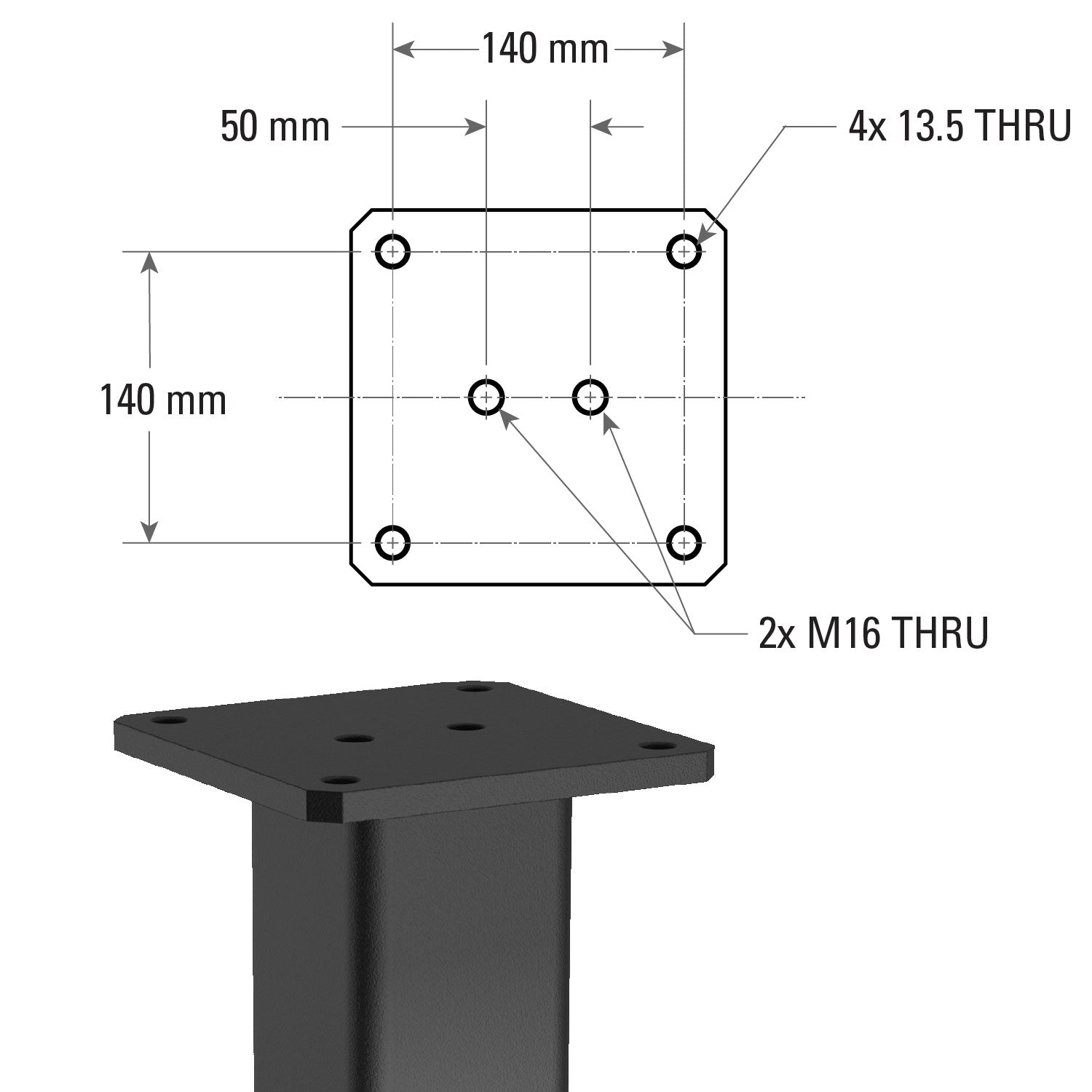 Patas de mesa, Alpha 28 