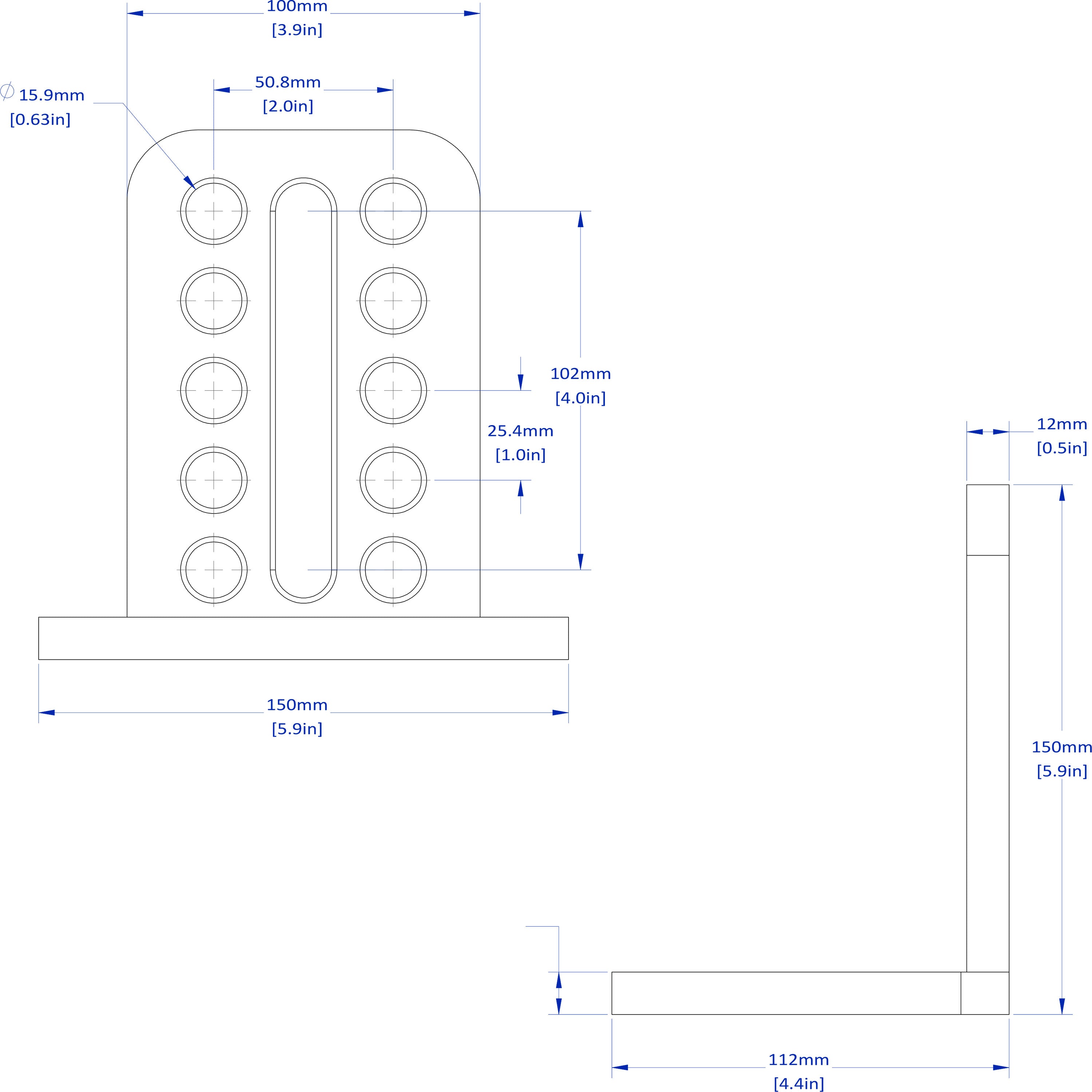 Rotation Angle Square, 5/8" System