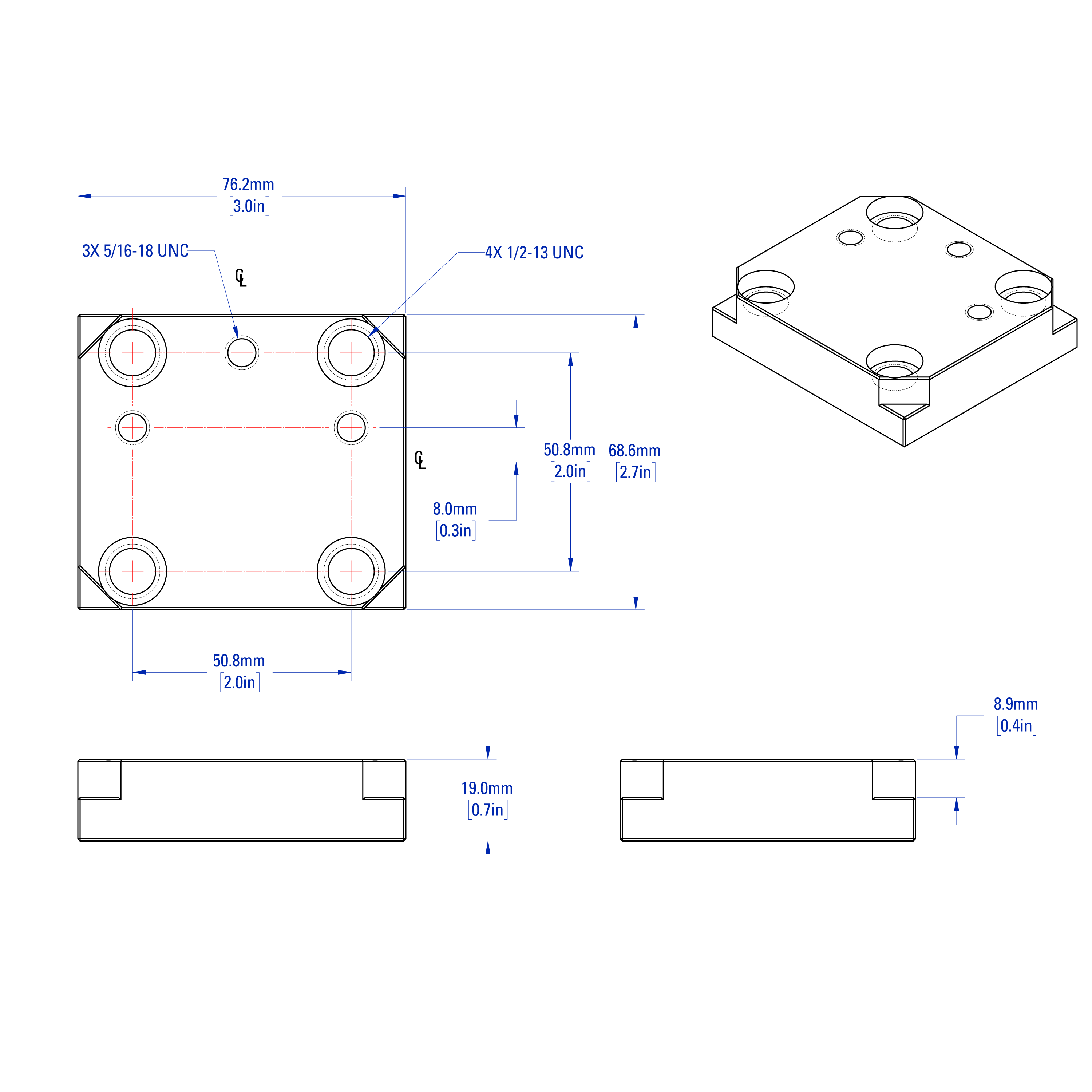 Rhino Cart Connecting Blocks, Twin Pack