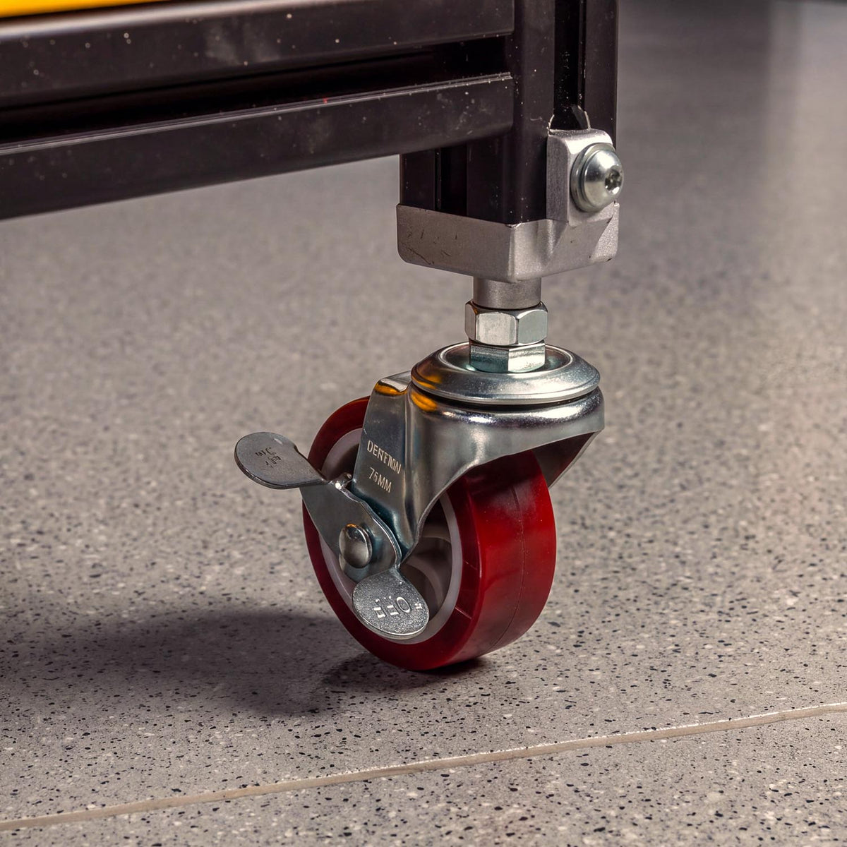 Tech Cart 3 inch swivel caster with its brake