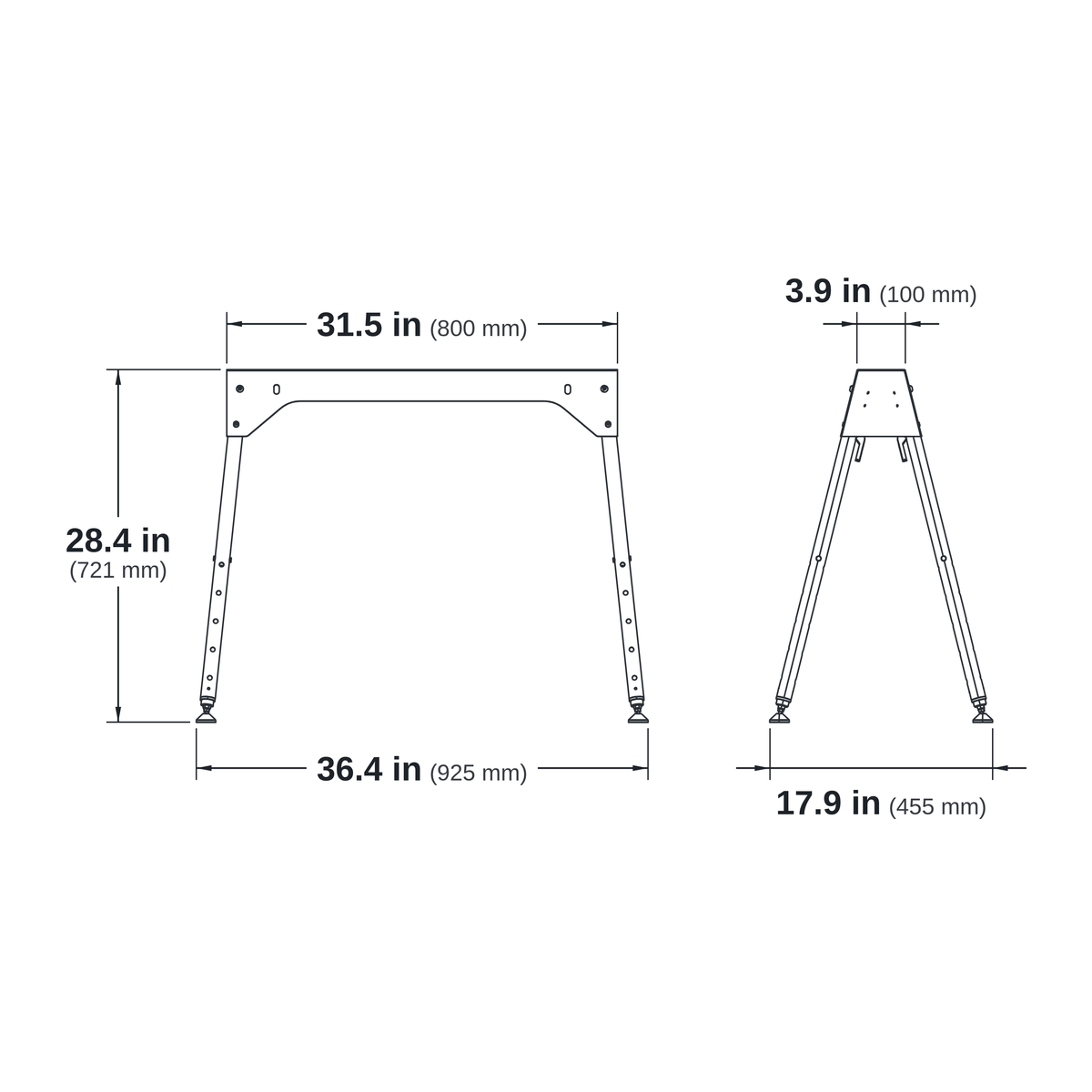 Integrated Adjustable Sawhorse Leg
