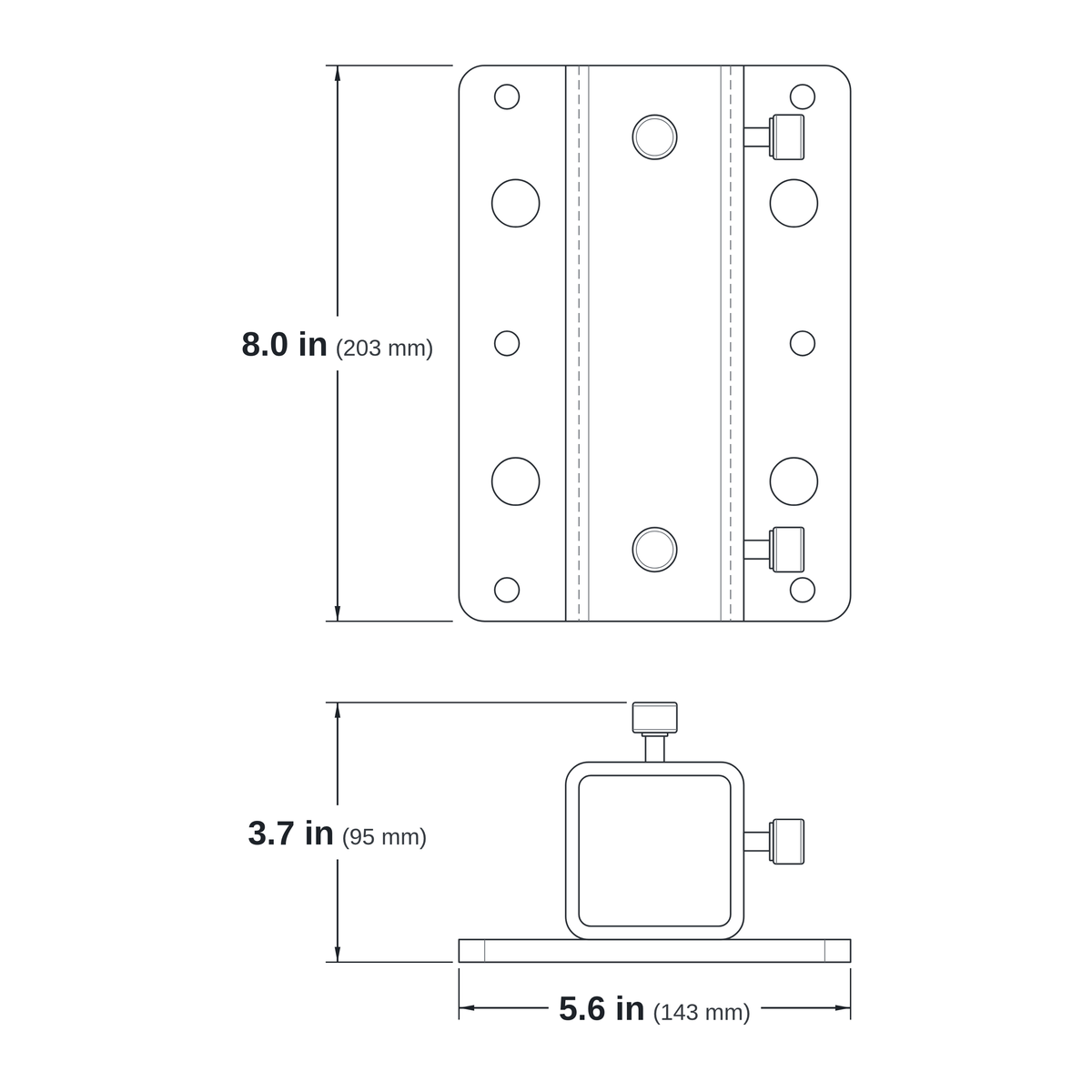 Enclosed External Hitch Mount