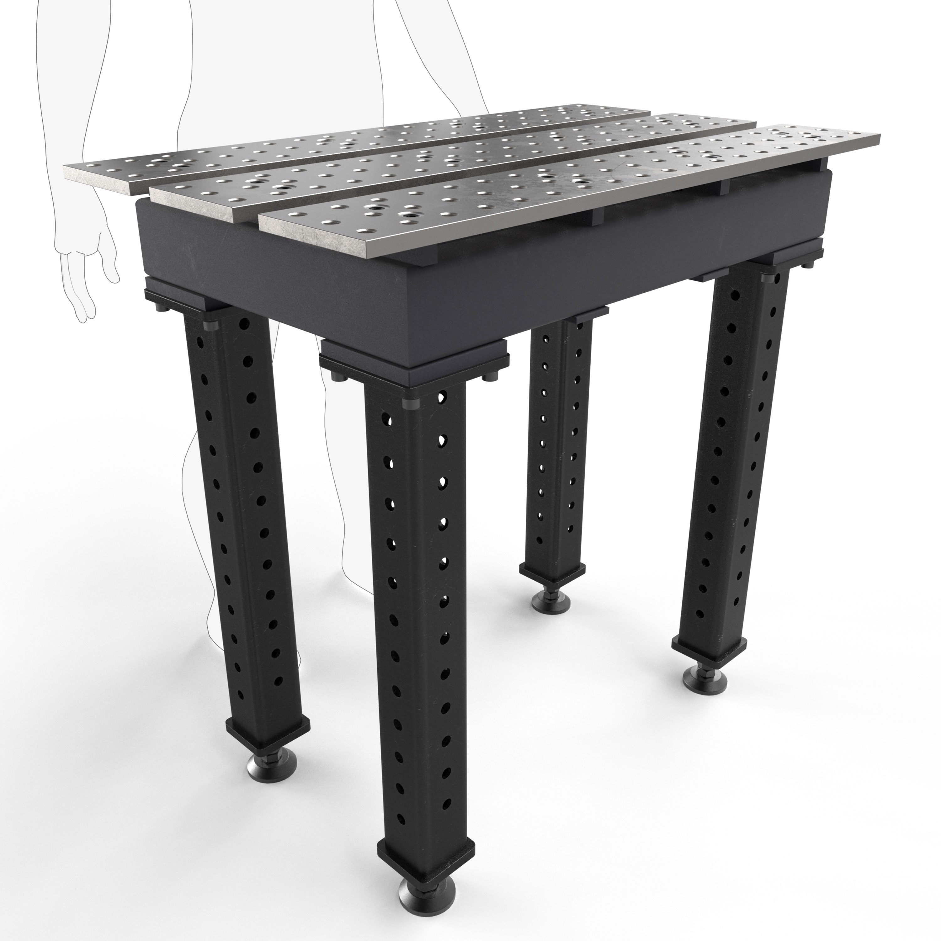 Slotted 2' × 3' (22" x 38") Tables, 5/8" System