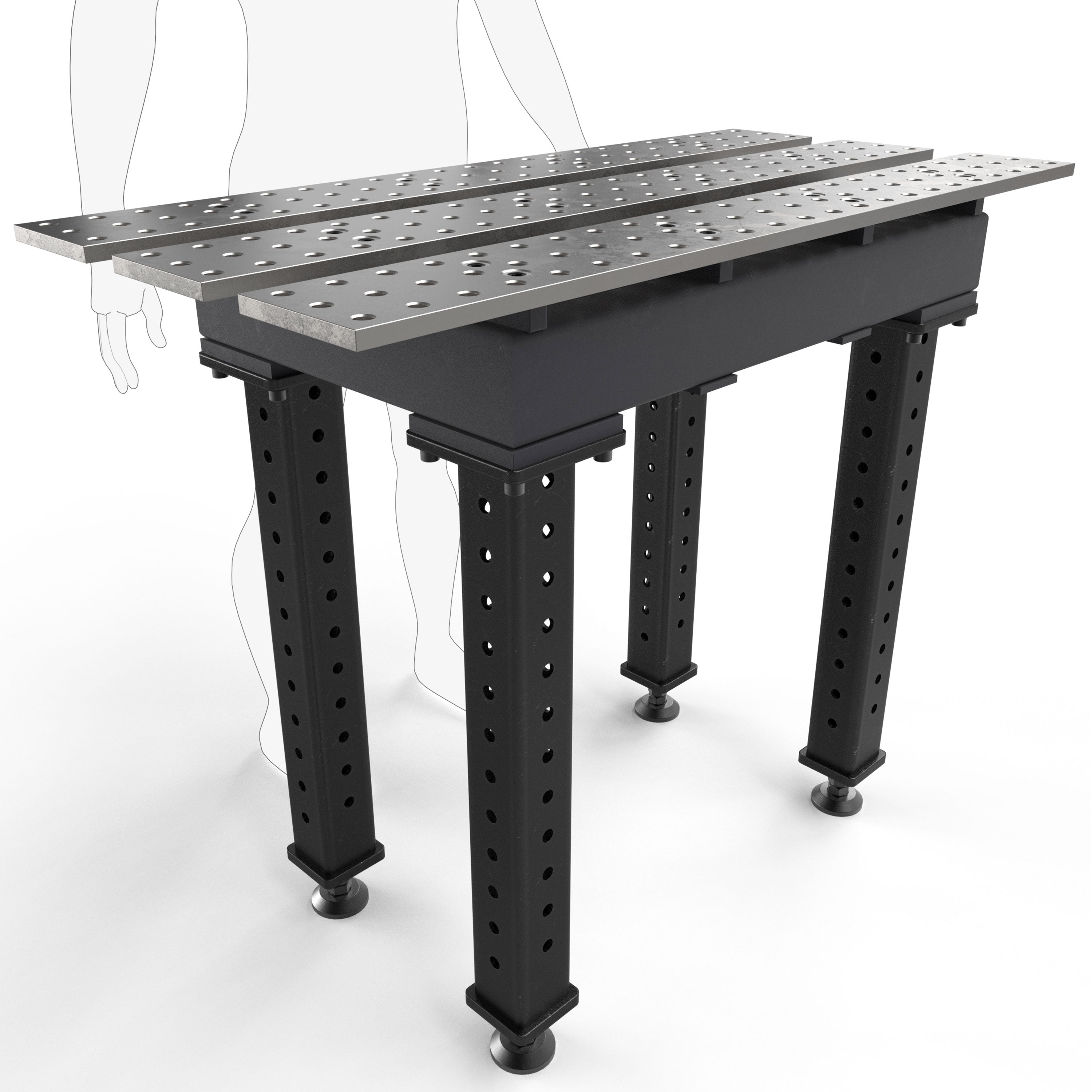 Slotted 2' × 4' (22" x 46") Tables, 5/8" System
