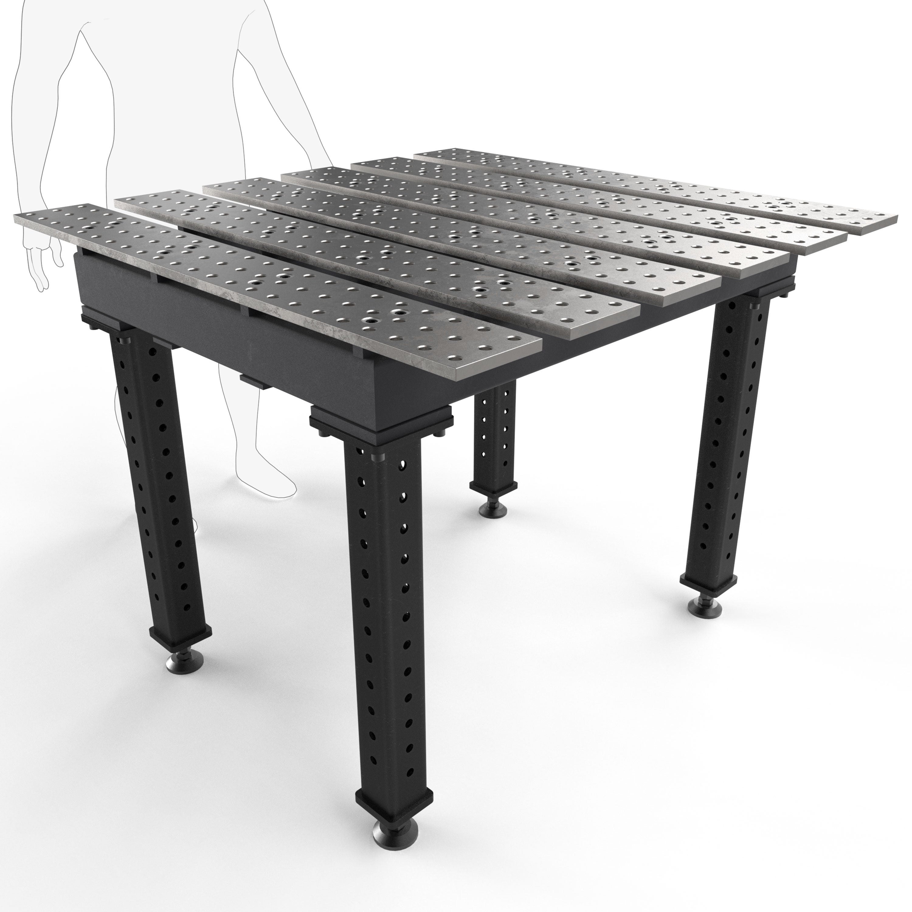 Slotted 4' × 4' (47" x 46")  Table, 5/8" System
