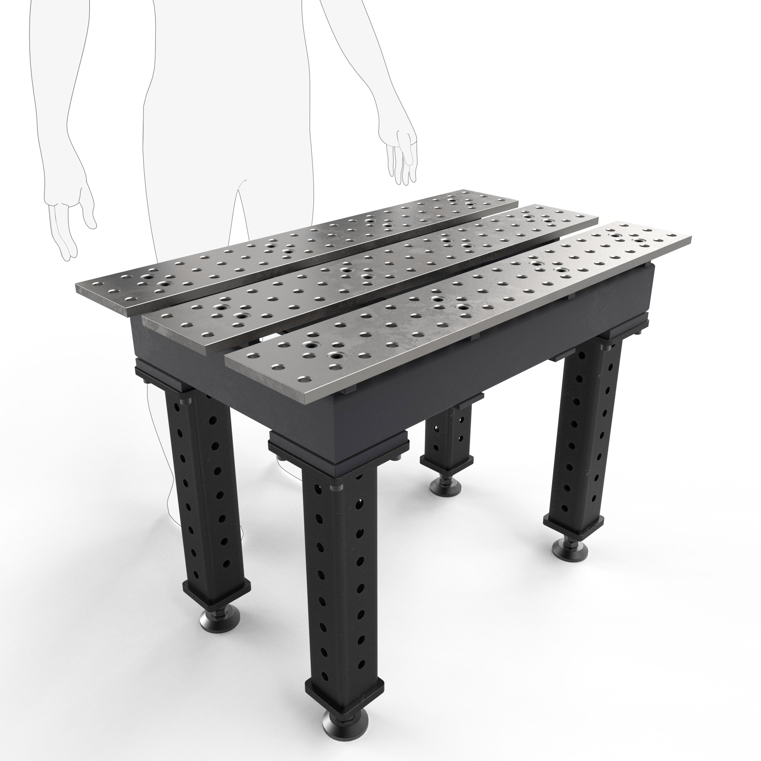 Slotted 2' × 3' (22" x 38") Tables, 5/8" System