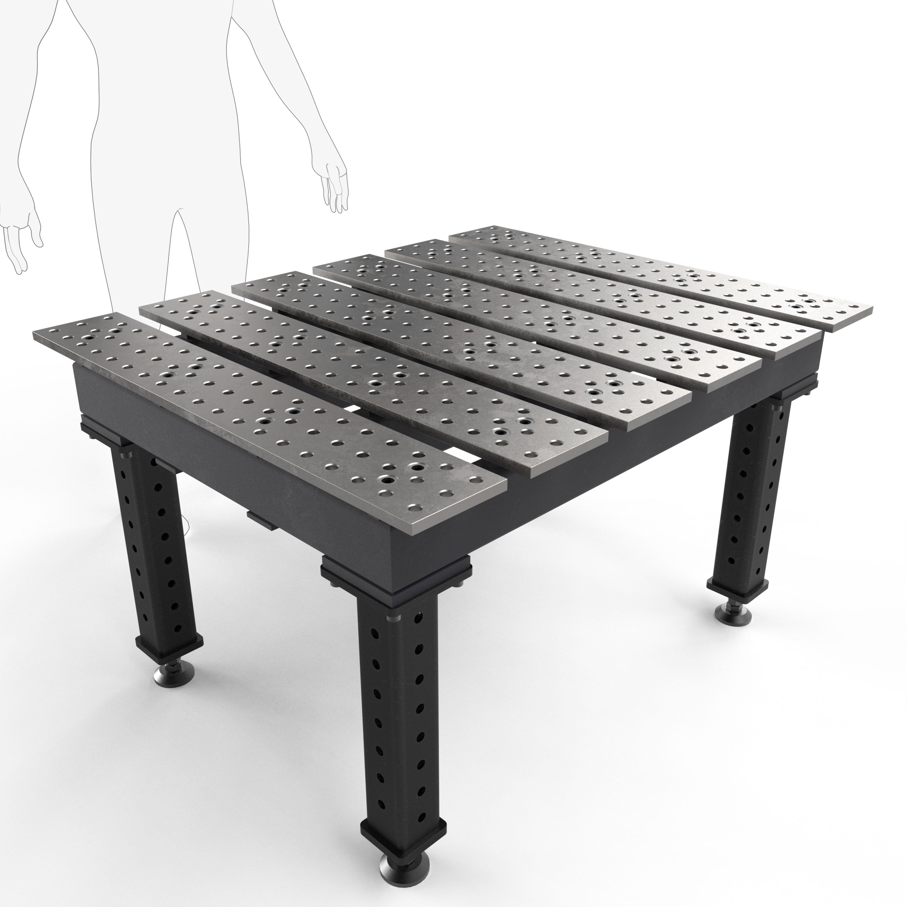 Slotted 4' × 3' (47" x 38") Table, 5/8" System