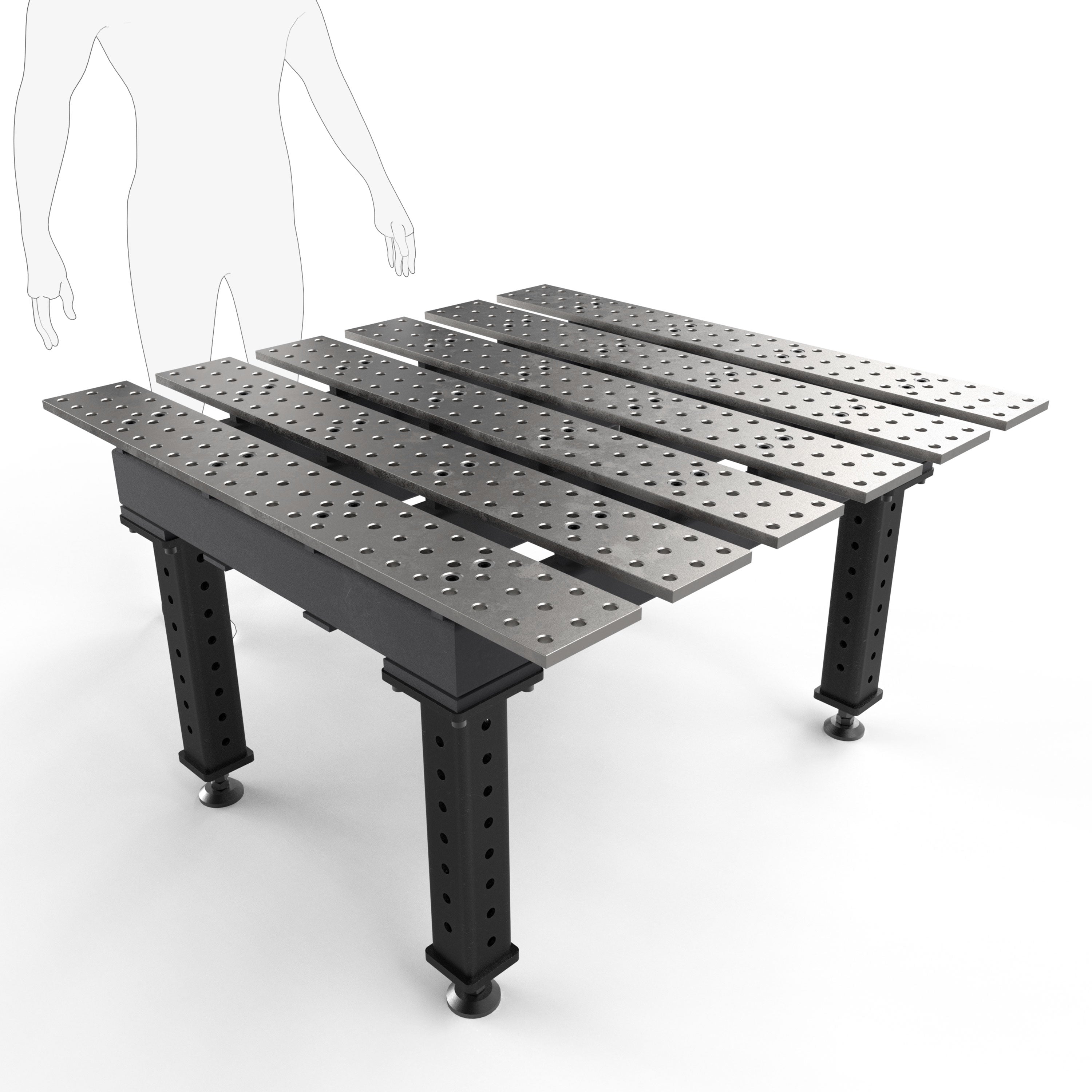 Slotted 4' × 4' (47" x 46")  Table, 5/8" System