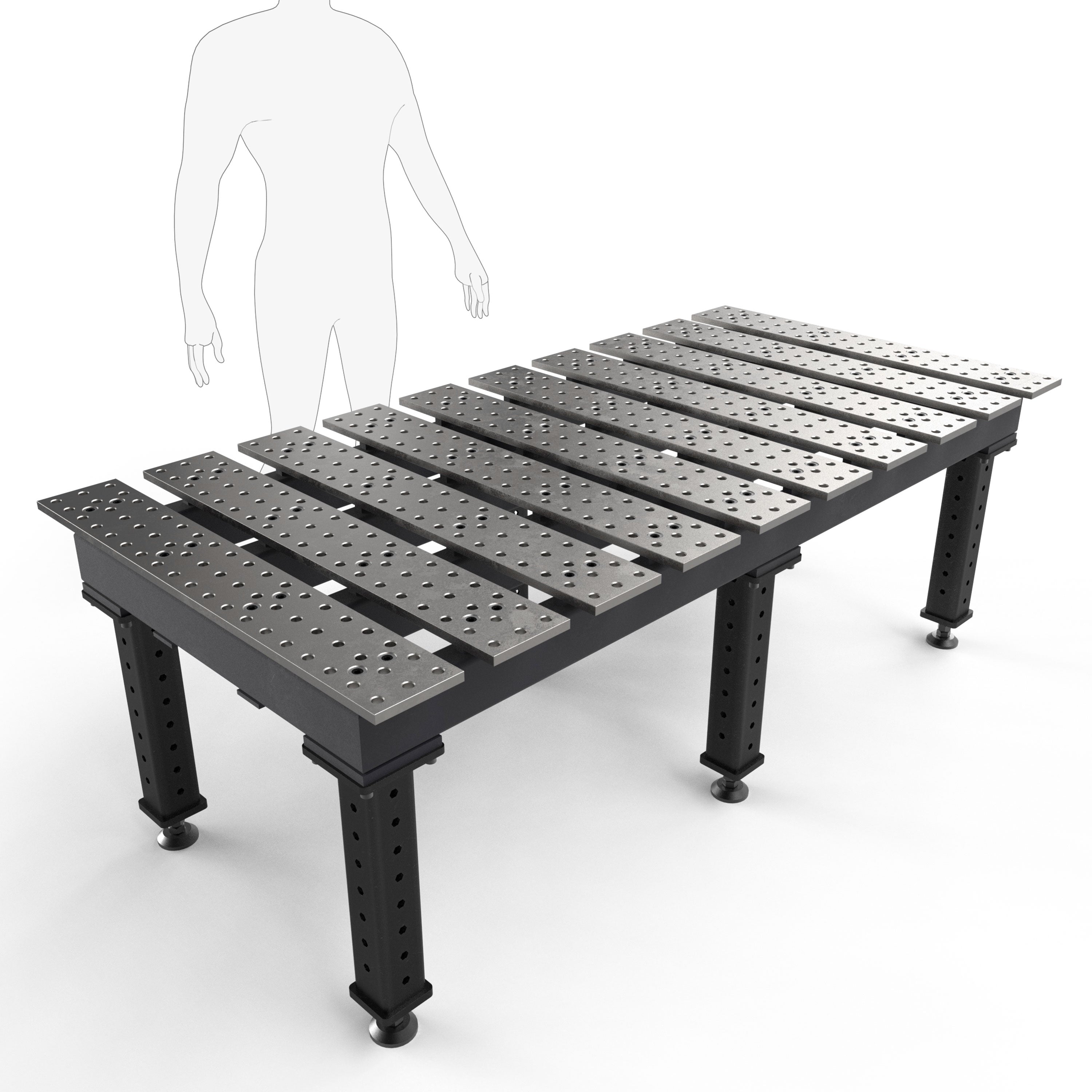 Slotted 6-1/2' × 3' (78" x 38") Table, 5/8" System