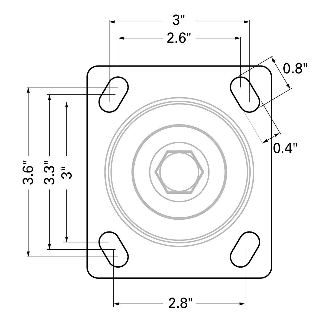 Caster for Rhino Cart, 4"
