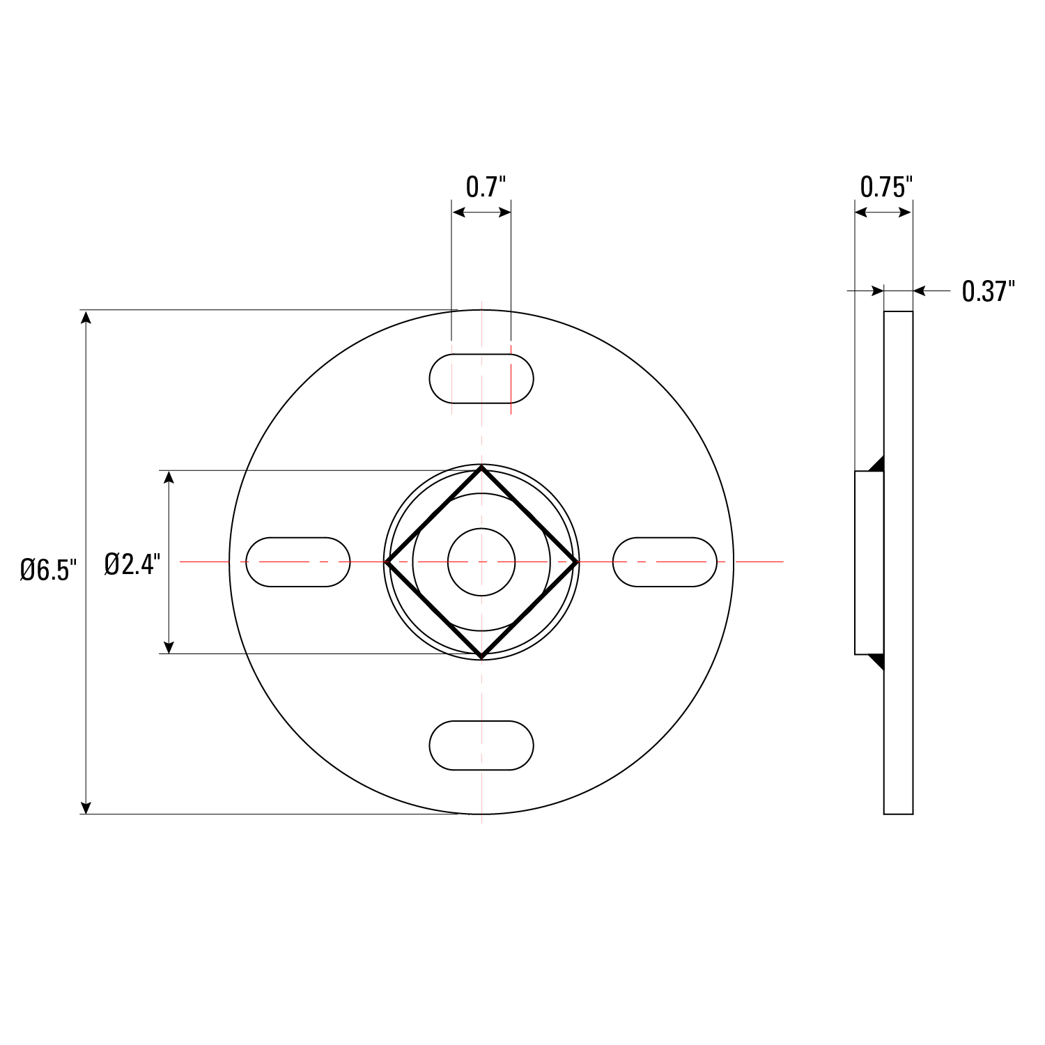 Leg Anchoring Pad, for 5/8" Tables