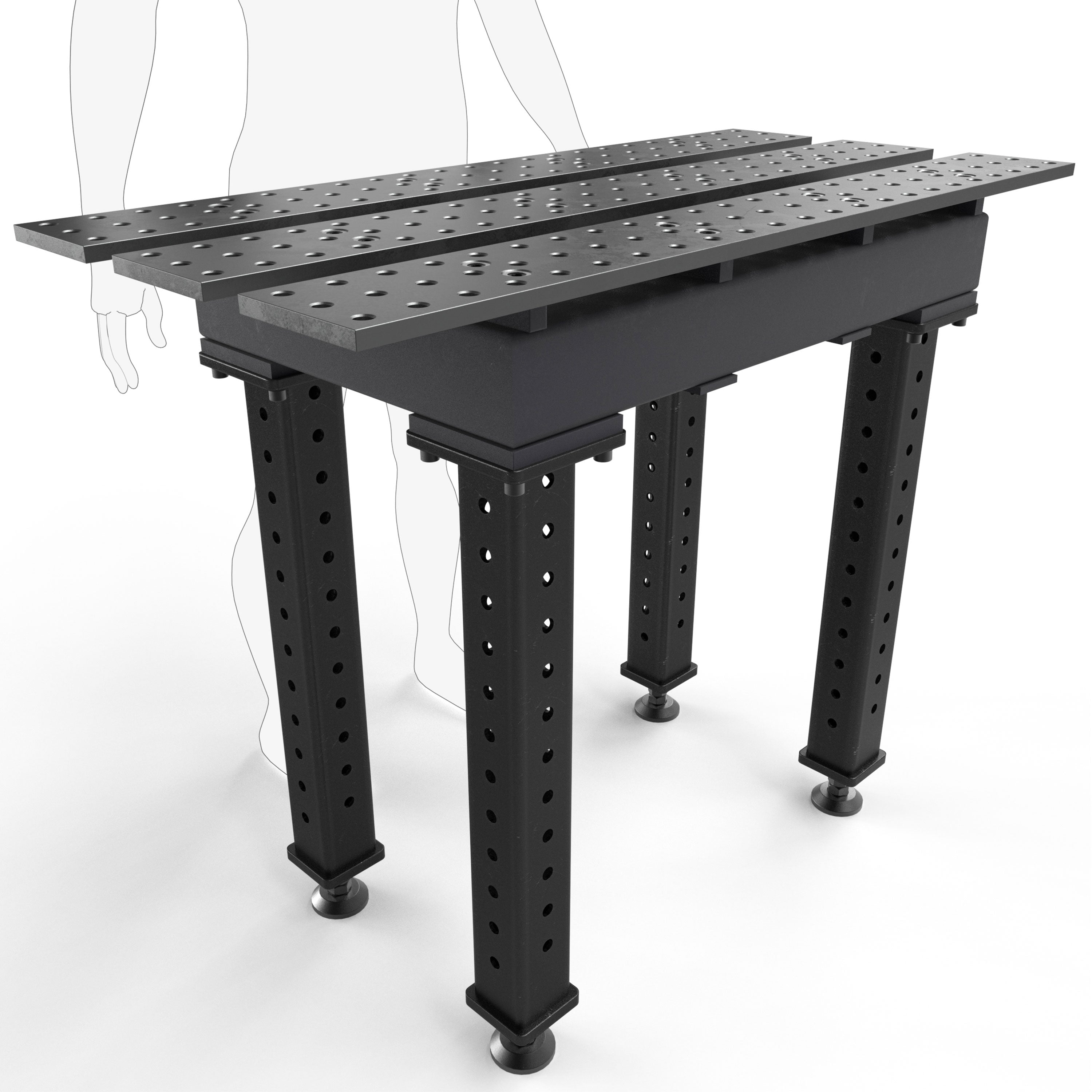 Slotted 2' × 4' (22" x 46") Tables, 5/8" System
