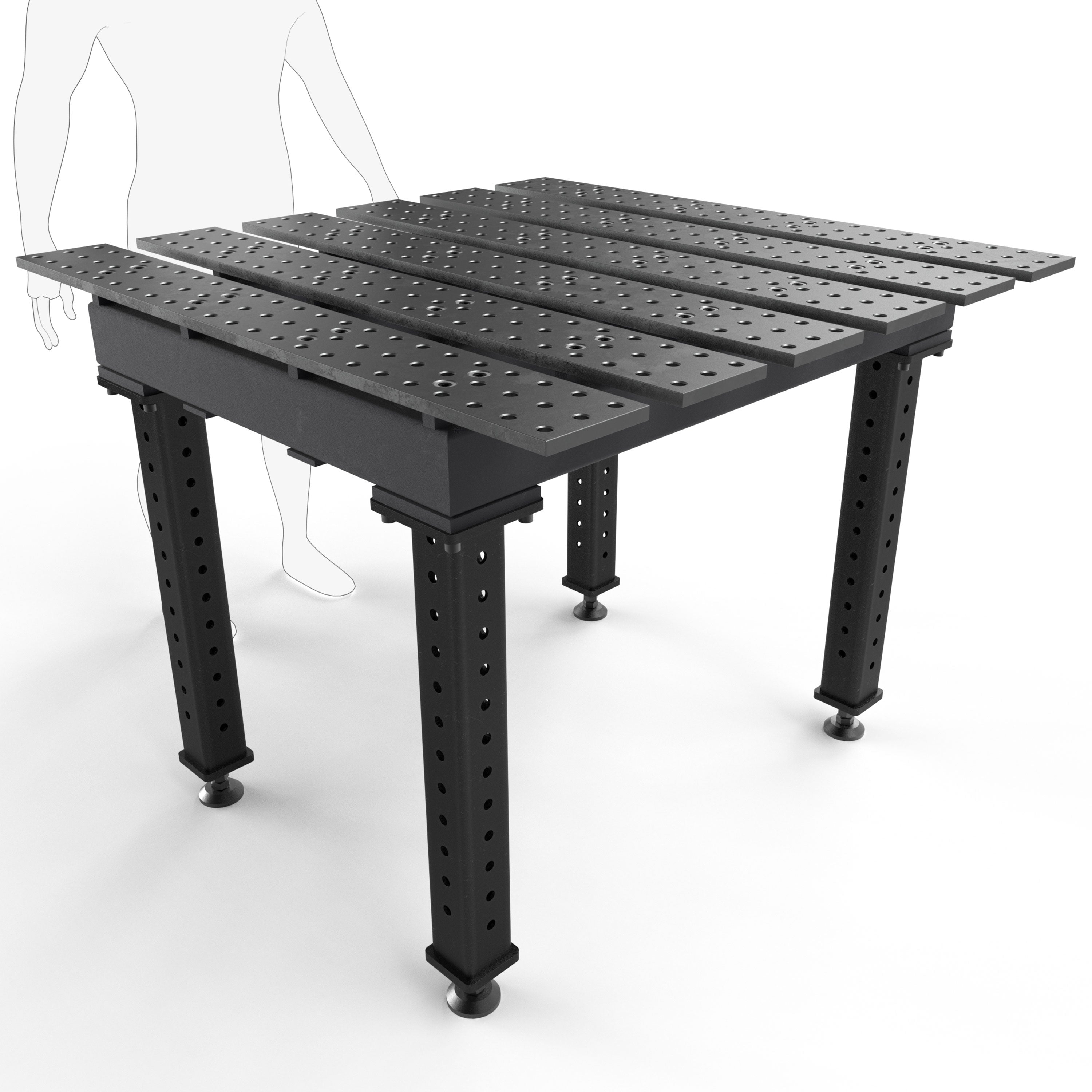 Slotted 4' × 4' (47" x 46")  Table, 5/8" System