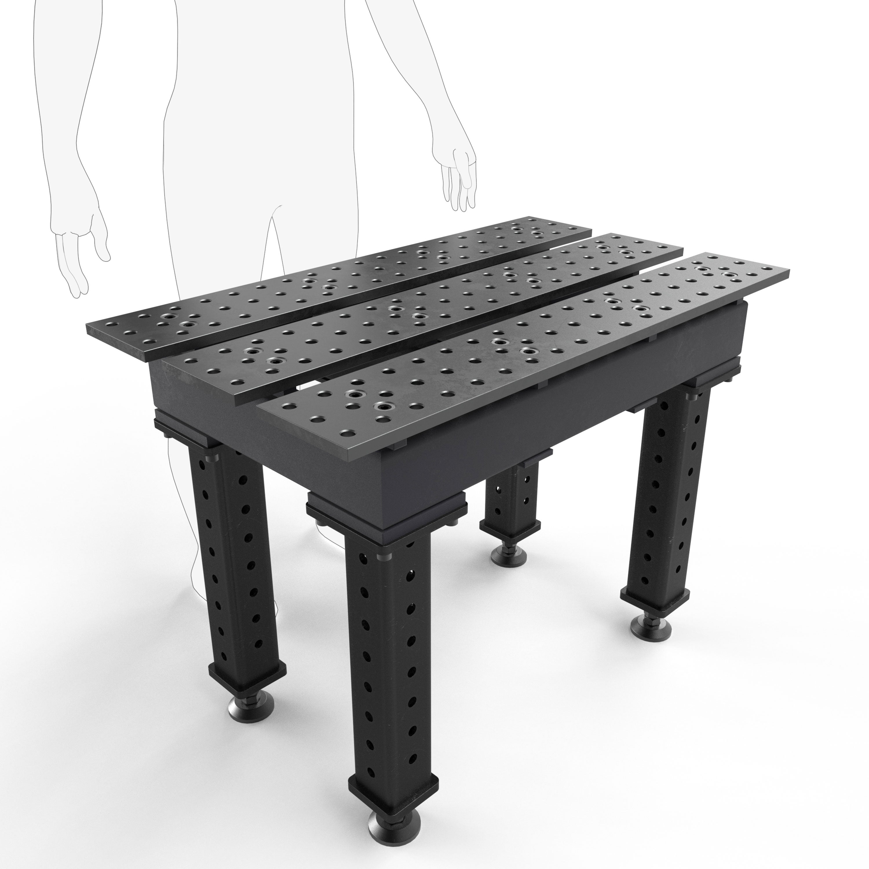 Slotted 2' × 3' (22" x 38") Tables, 5/8" System