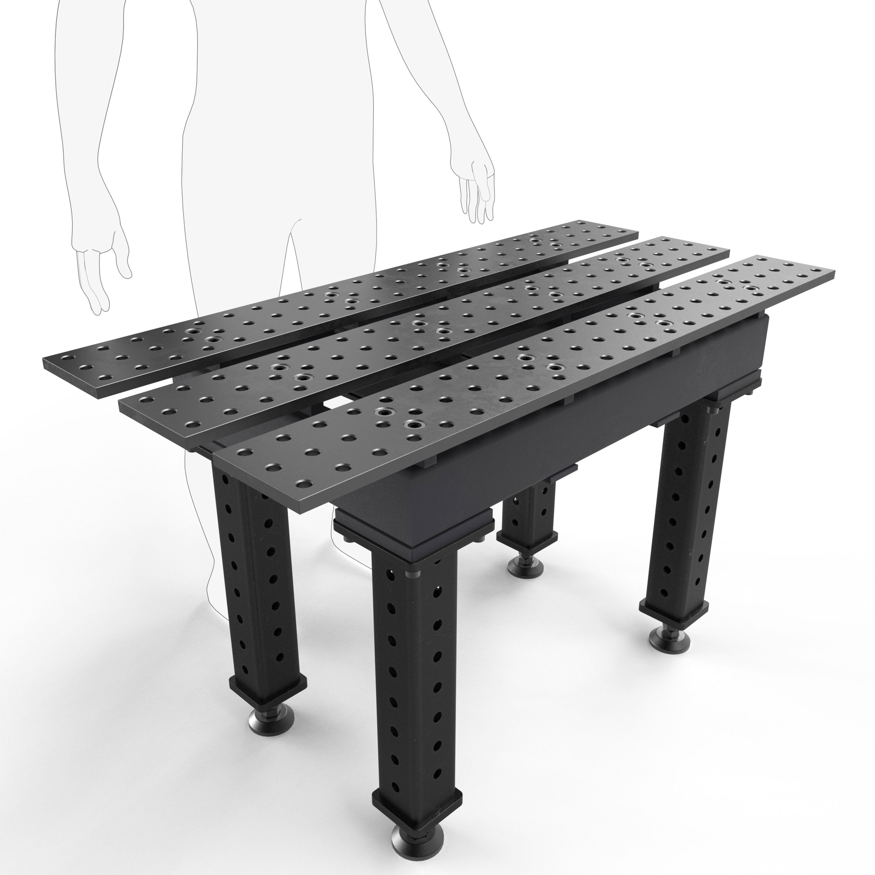 Slotted 2' × 4' (22" x 46") Tables, 5/8" System