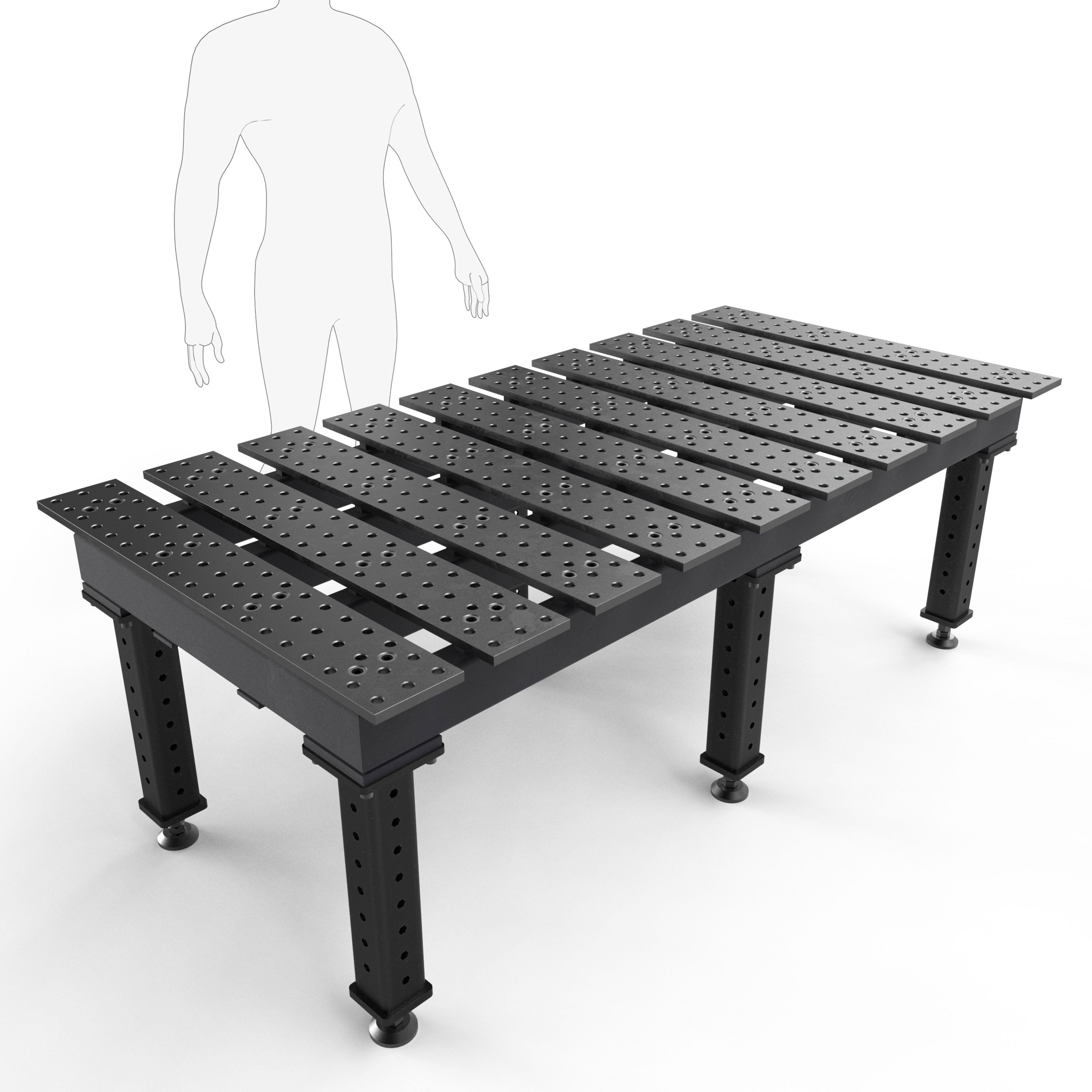 Slotted 6-1/2' × 3' (78" x 38") Table, 5/8" System