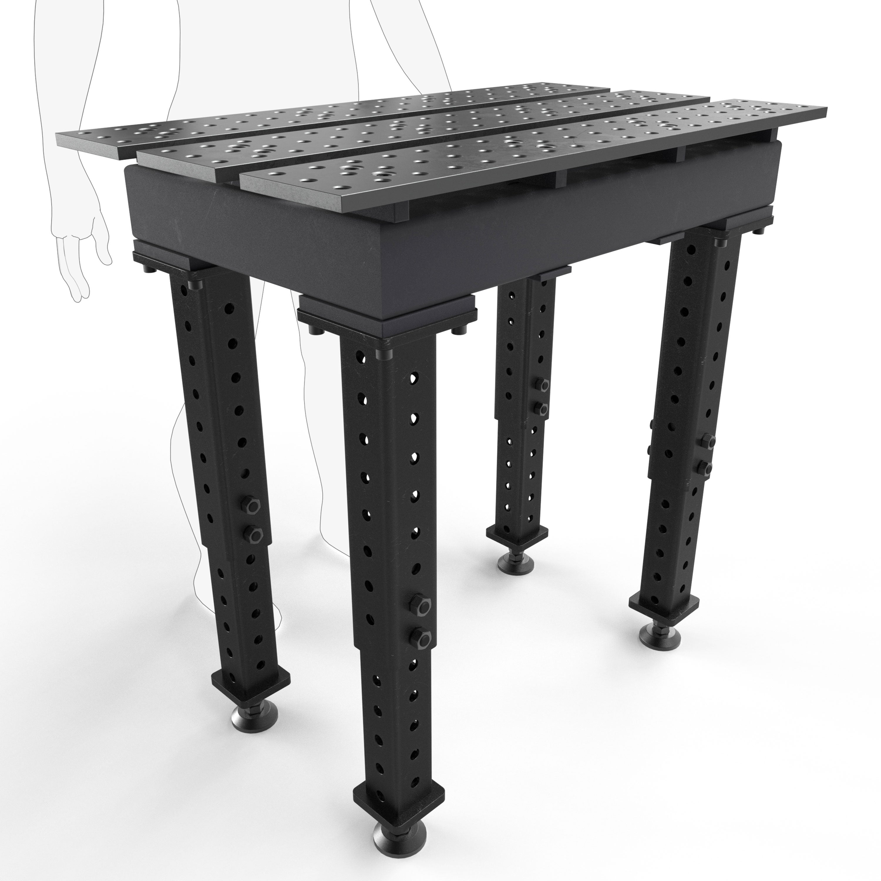 Slotted 2' × 3' (22" x 38") Tables, 5/8" System