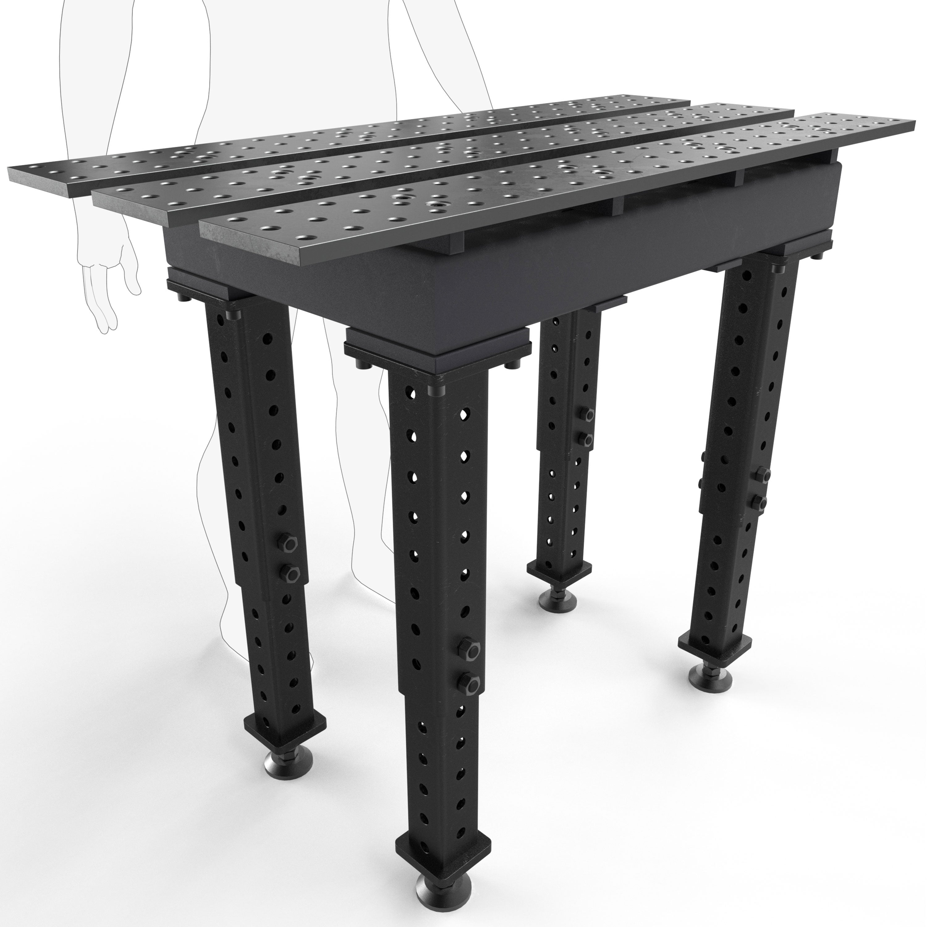 Slotted 2' × 4' (22" x 46") Tables, 5/8" System