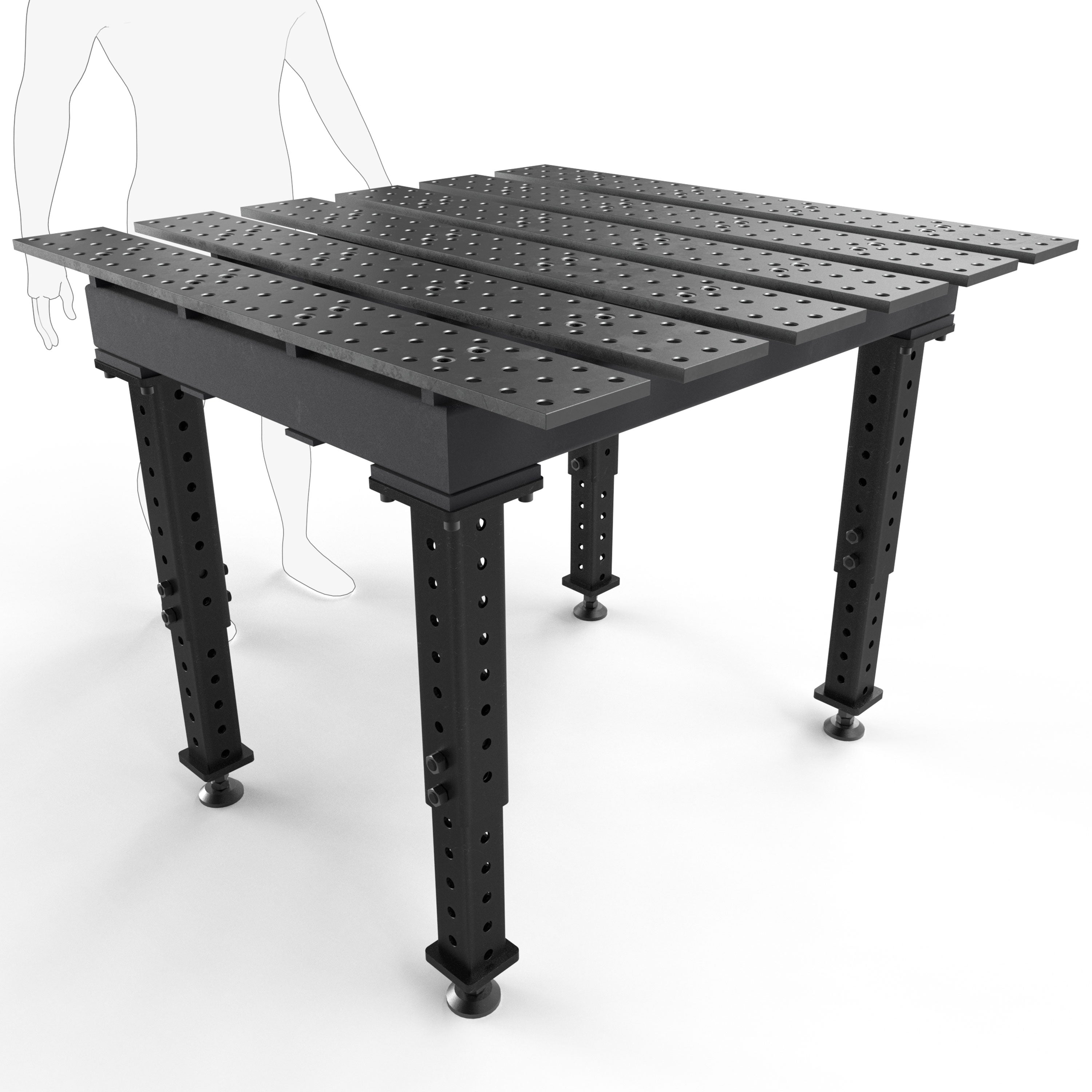 Slotted 4' × 4' (47" x 46")  Table, 5/8" System