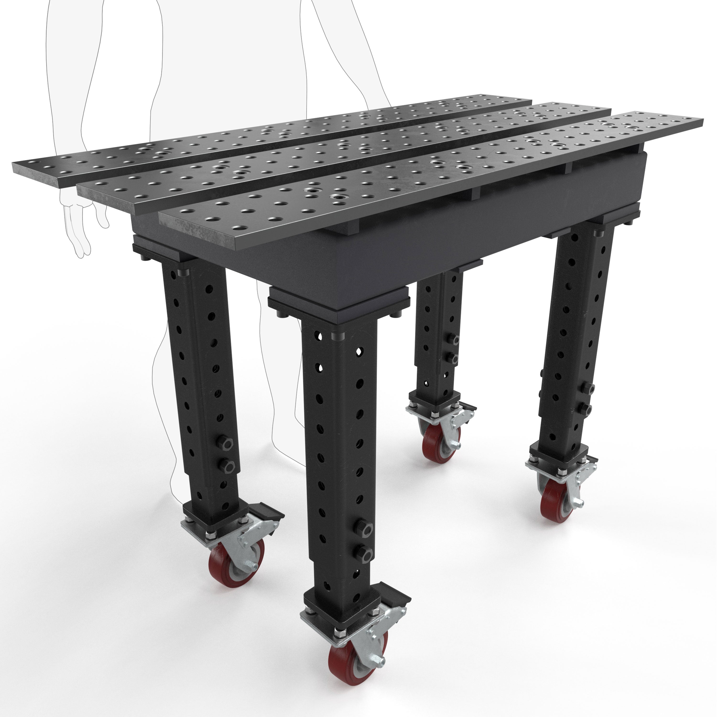 Slotted 2' × 4' (22" x 46") Tables, 5/8" System