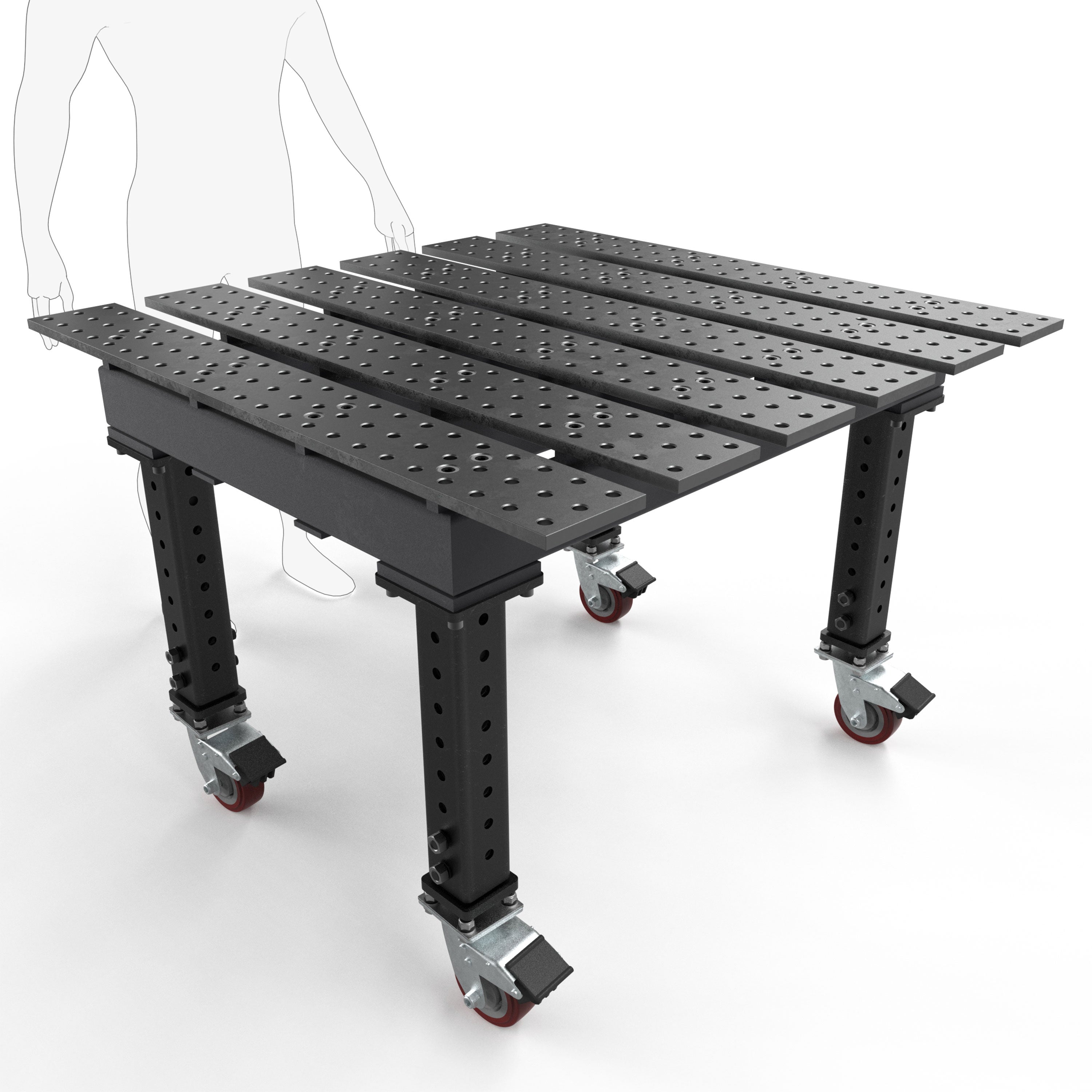 Slotted 4' × 4' (47" x 46")  Table, 5/8" System