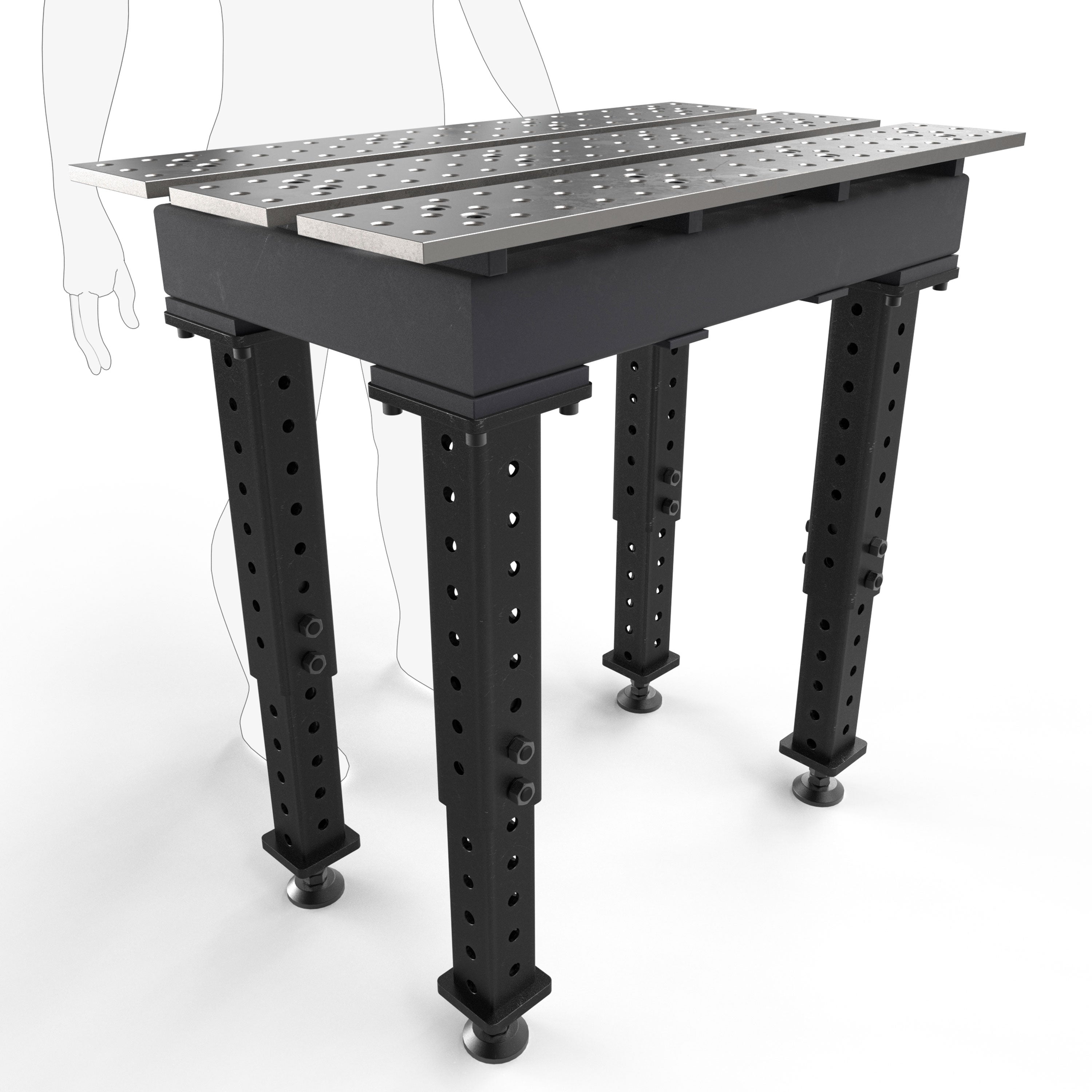 Slotted 2' × 3' (22" x 38") Tables, 5/8" System