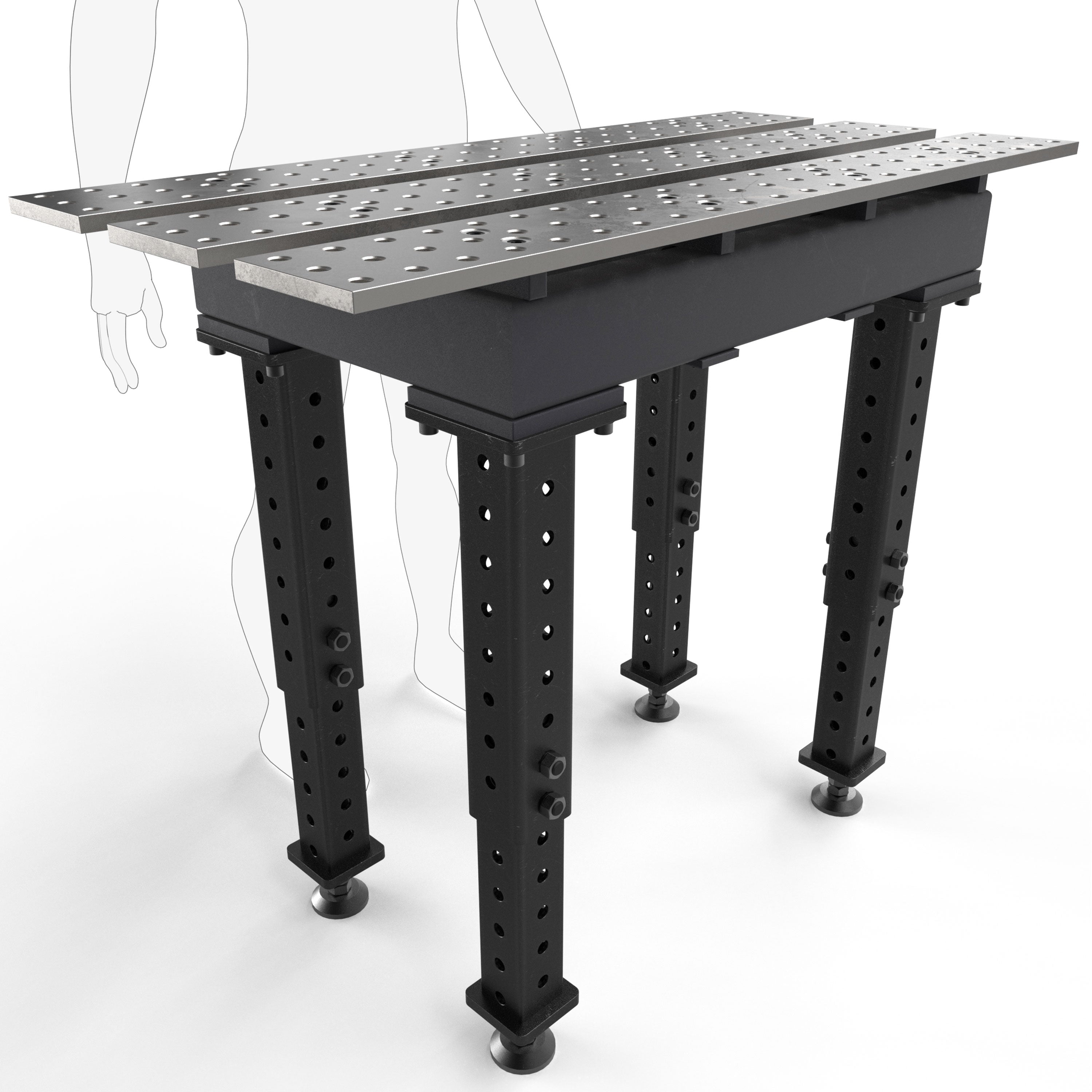 Slotted 2' × 4' (22" x 46") Tables, 5/8" System