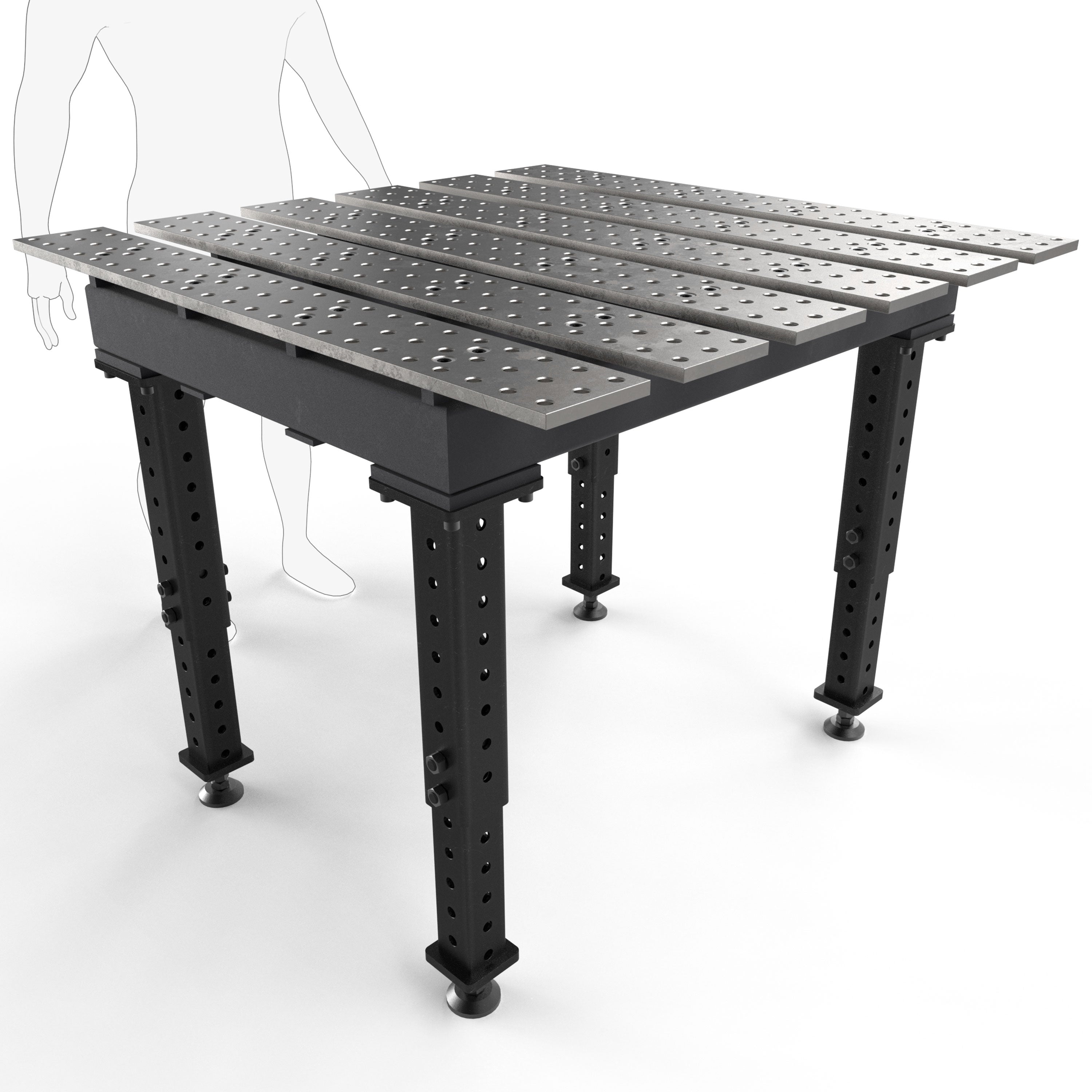 Slotted 4' × 4' (47" x 46")  Table, 5/8" System
