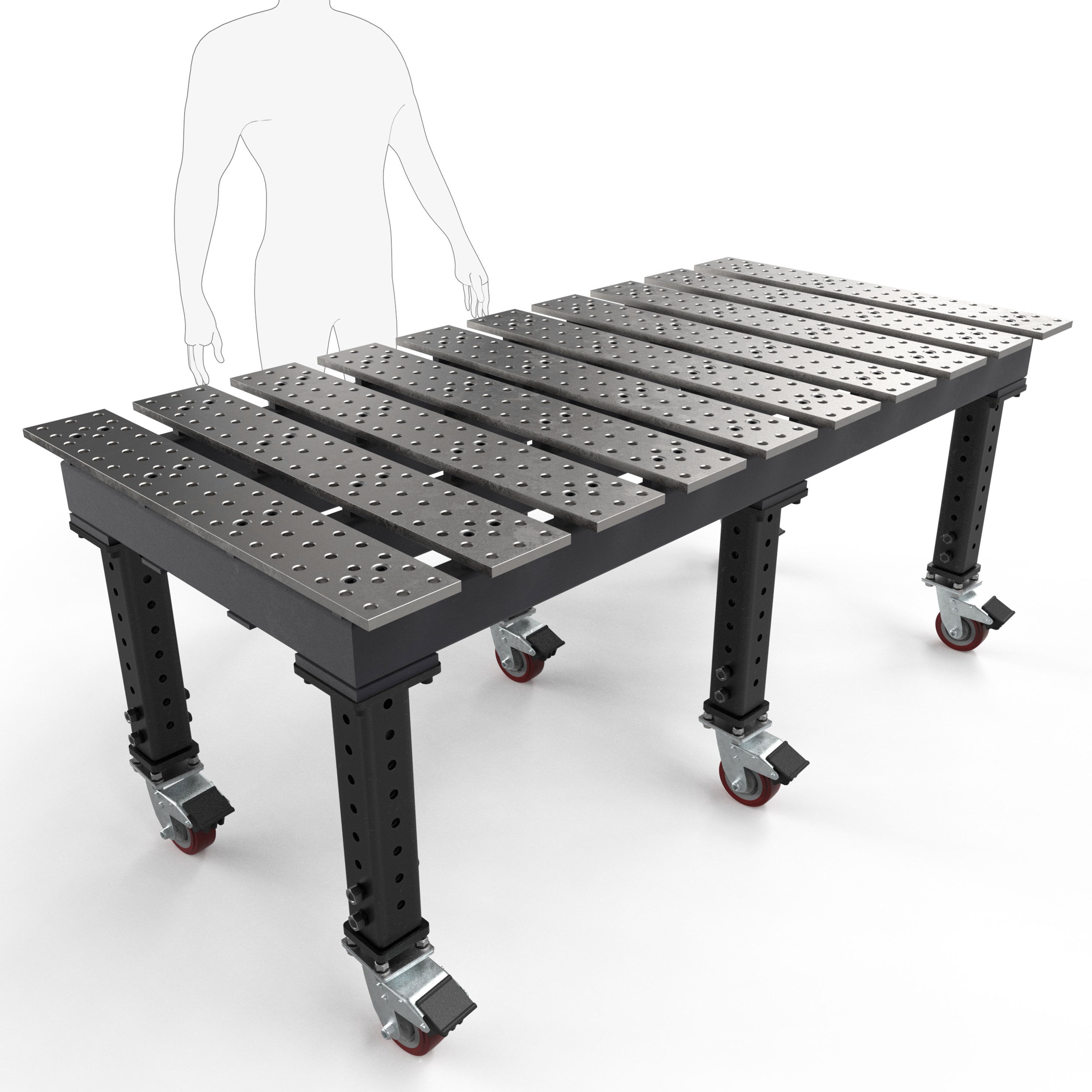 Slotted 6-1/2' × 3' (78" x 38") Table, 5/8" System