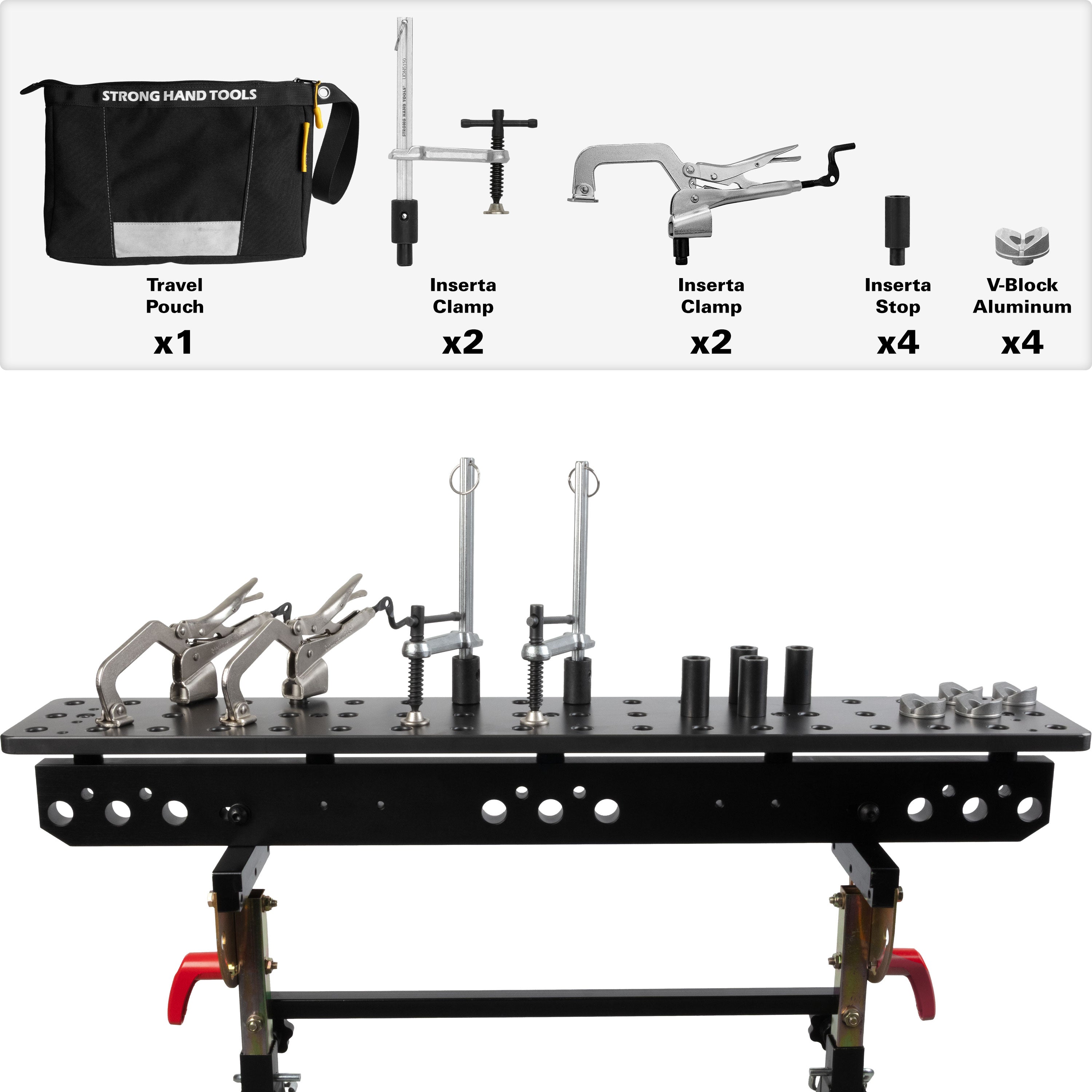Fixturing Dual Sawhorse Kit, NOMAD Base, Height / Angle Adjustable