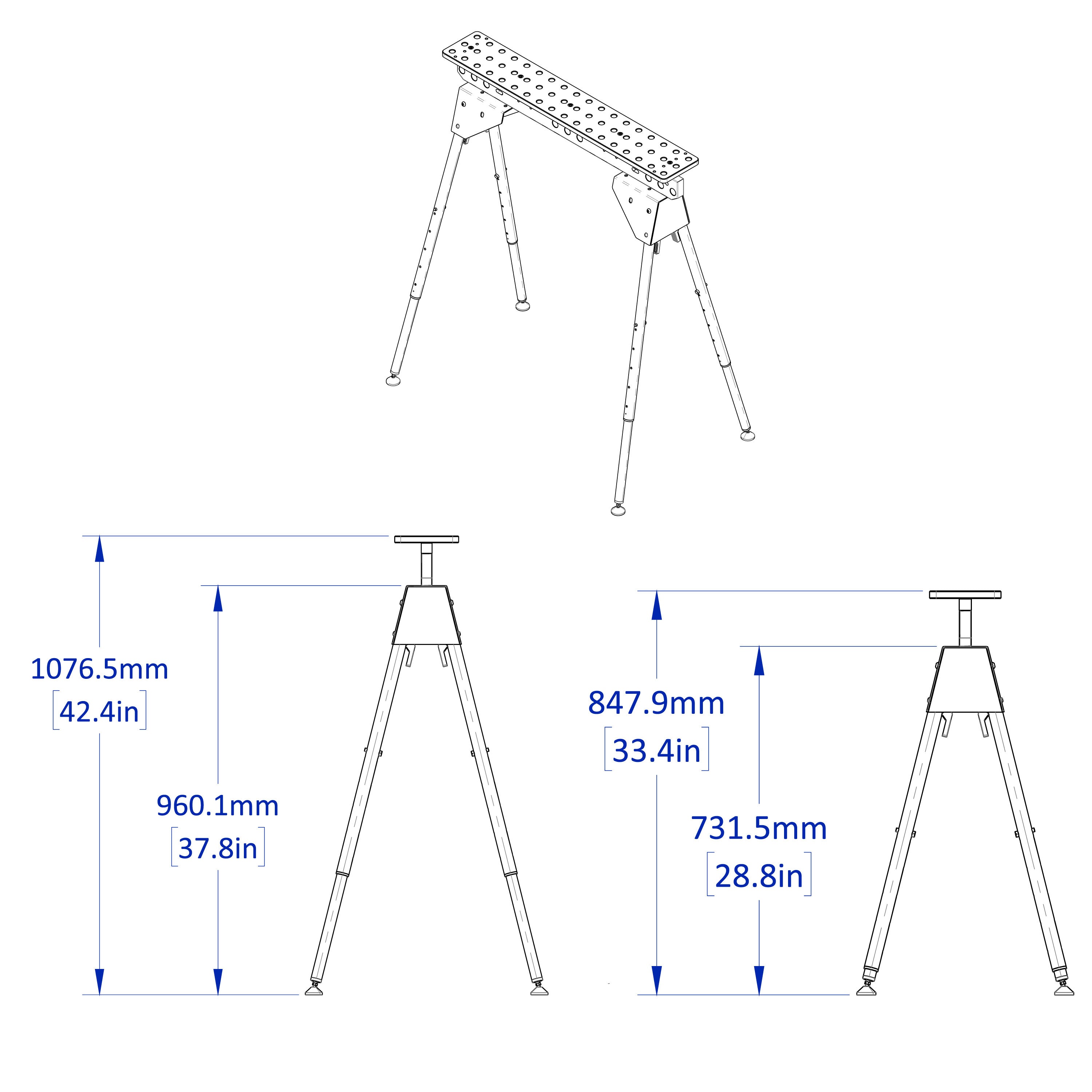 Height Adjustable Saw Horse Legs