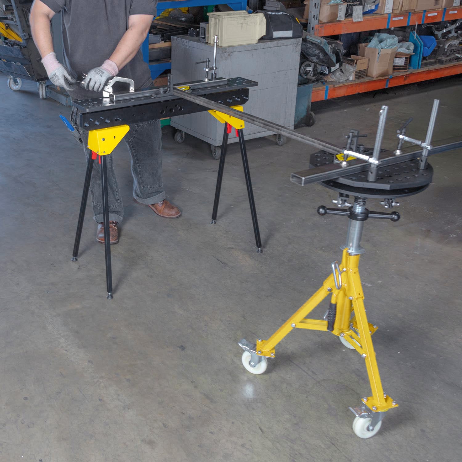 Fixed Leg Sawhorse & Caster Tripod Pack