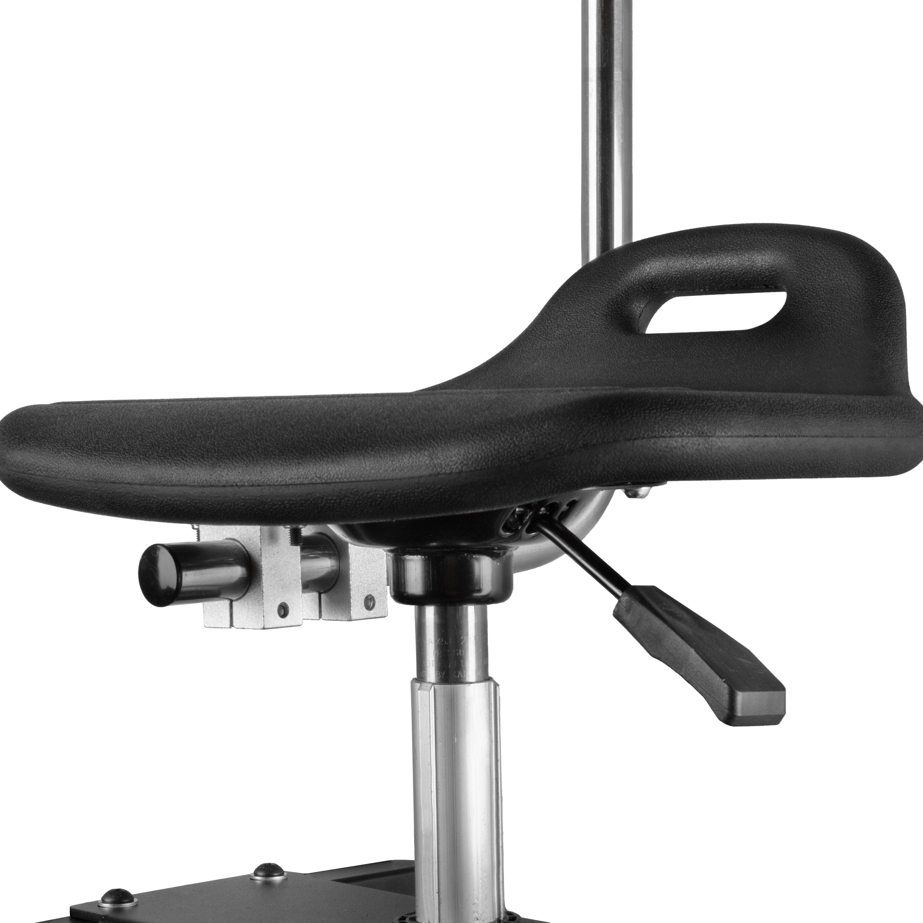 Work Rover Stool w/ Backing, Two Rolling Wheels