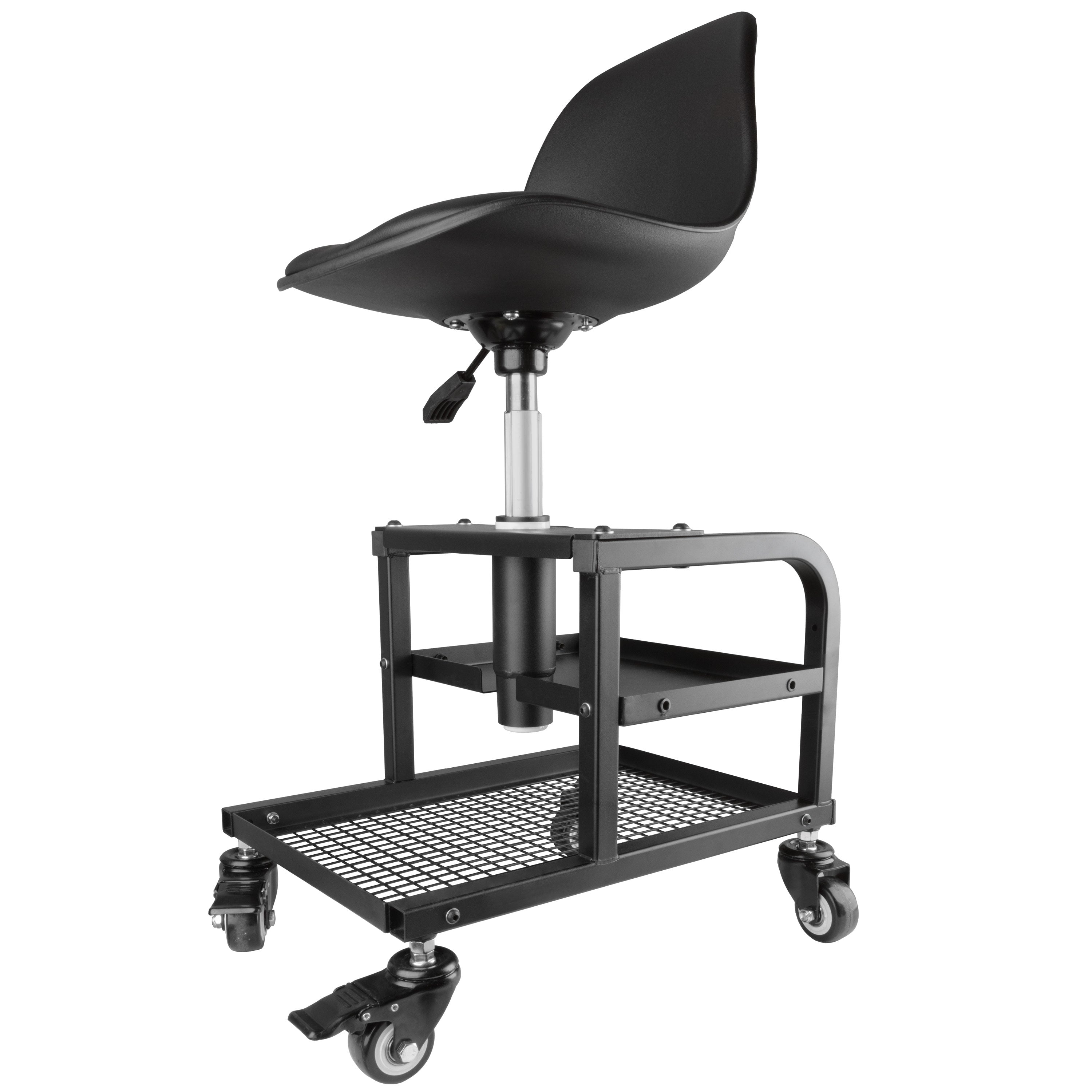 Cushioned Work Rover Stool, Four Wheels