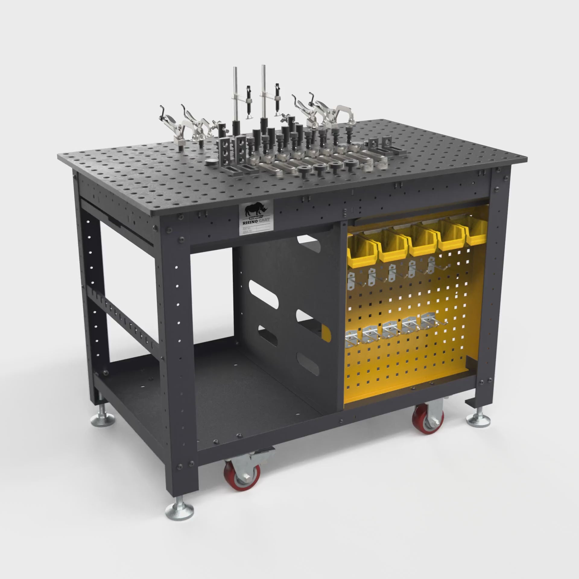 Load video: Rhino Cart 48&quot; x 30&quot; Mobile Work Station