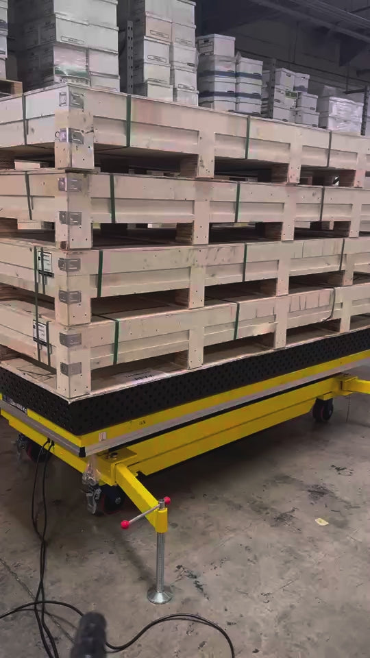 Load video: Heavy Duty Hydraulic Scissor Lift Table 98&quot;x42&quot; – 8,800 lb Capacity [Open Box]