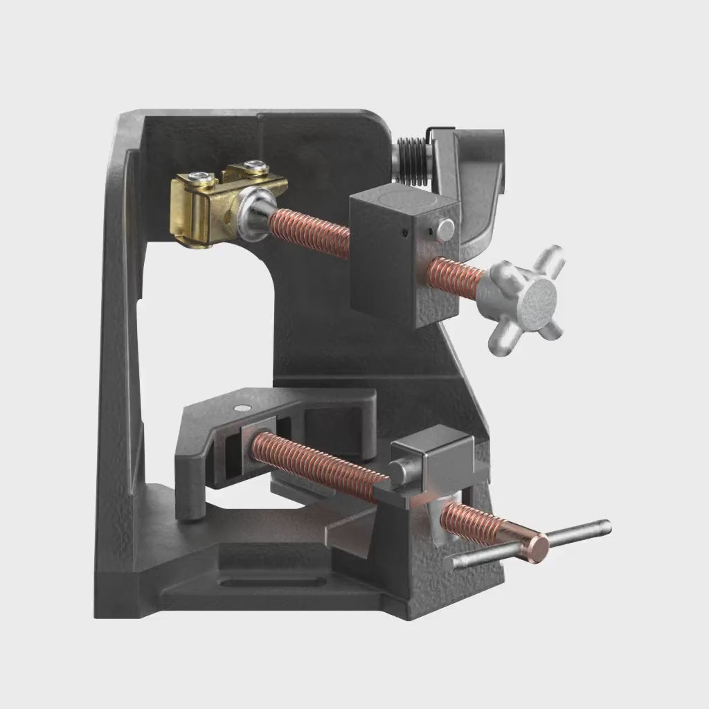 Load video: 3-Axis Fixture Vise with Quick Acting Screw