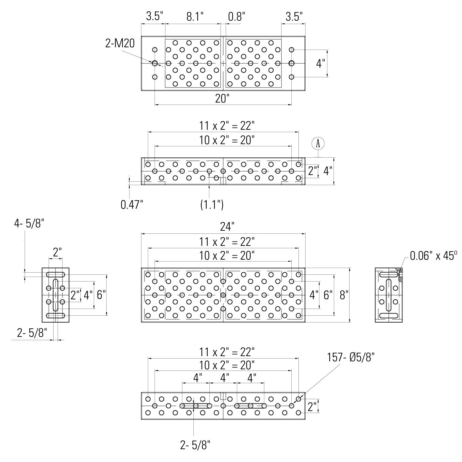 Heavy Duty Riser Blocks, 5/8 Holes