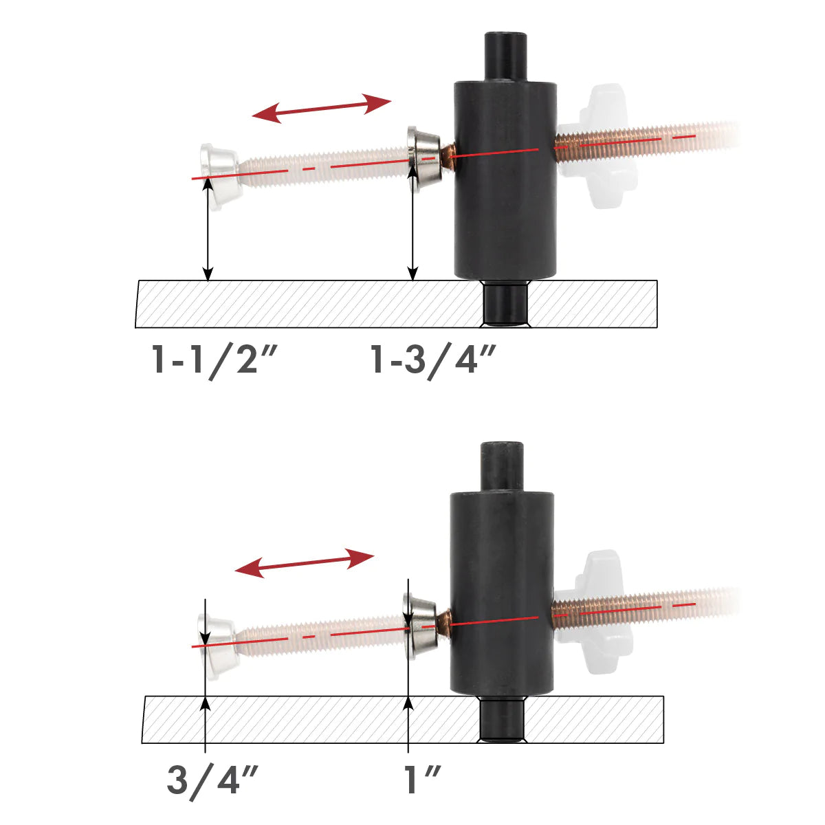 Side Push Clamp XL, Fits 5/8 Holes