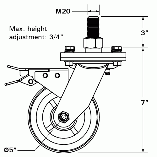 Ruedas para mesas Alpha 5/8 y MAX
