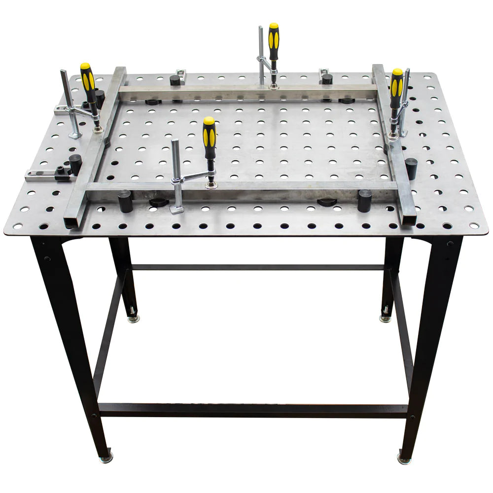Mesa de montaje en superficie + kit de sujeción de 28 piezas 